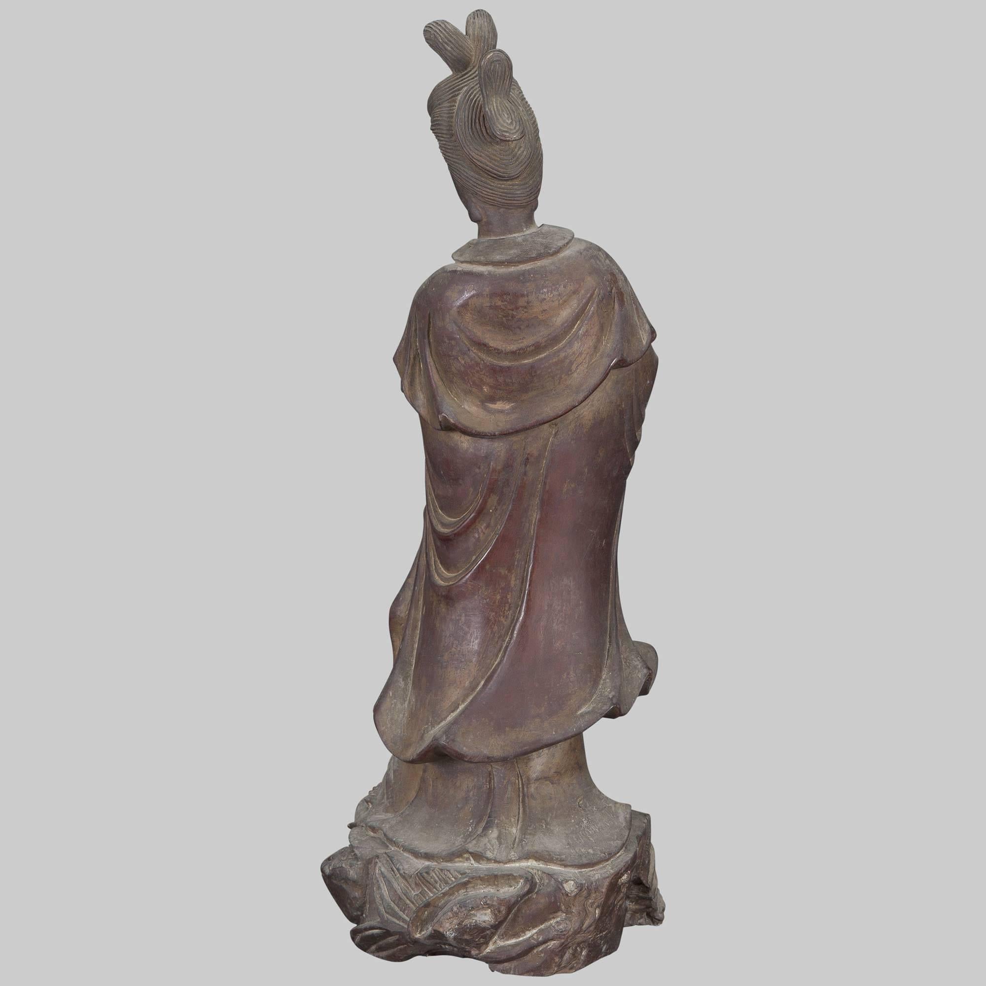 Chinese Ancient Guanyin, Hard Wood, China For Sale