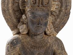 Standing Figure of the Hindu God Vishnu in Tribhanga Position