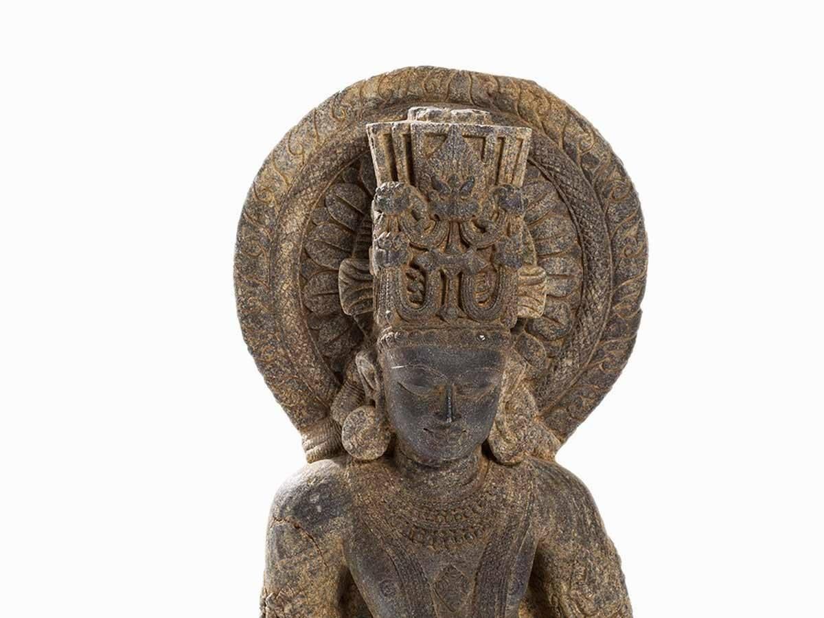 Other Standing Figure of the Hindu God Vishnu in Tribhanga Position For Sale