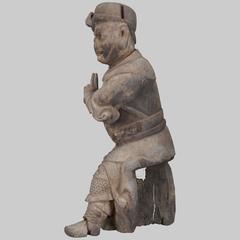 Rare Ancient Sculpture of Martial Art Warrior, 17th Century