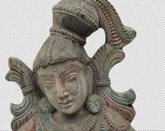 Indian Wood Sculpture of an Apsaras, 19th Century, India