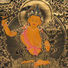Tibetan Thangka, "Five Manjusris", 20th Century