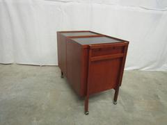 Teak Bar Cart on Wheels with Expandable Design by Niels Erik Glasdam Jensen