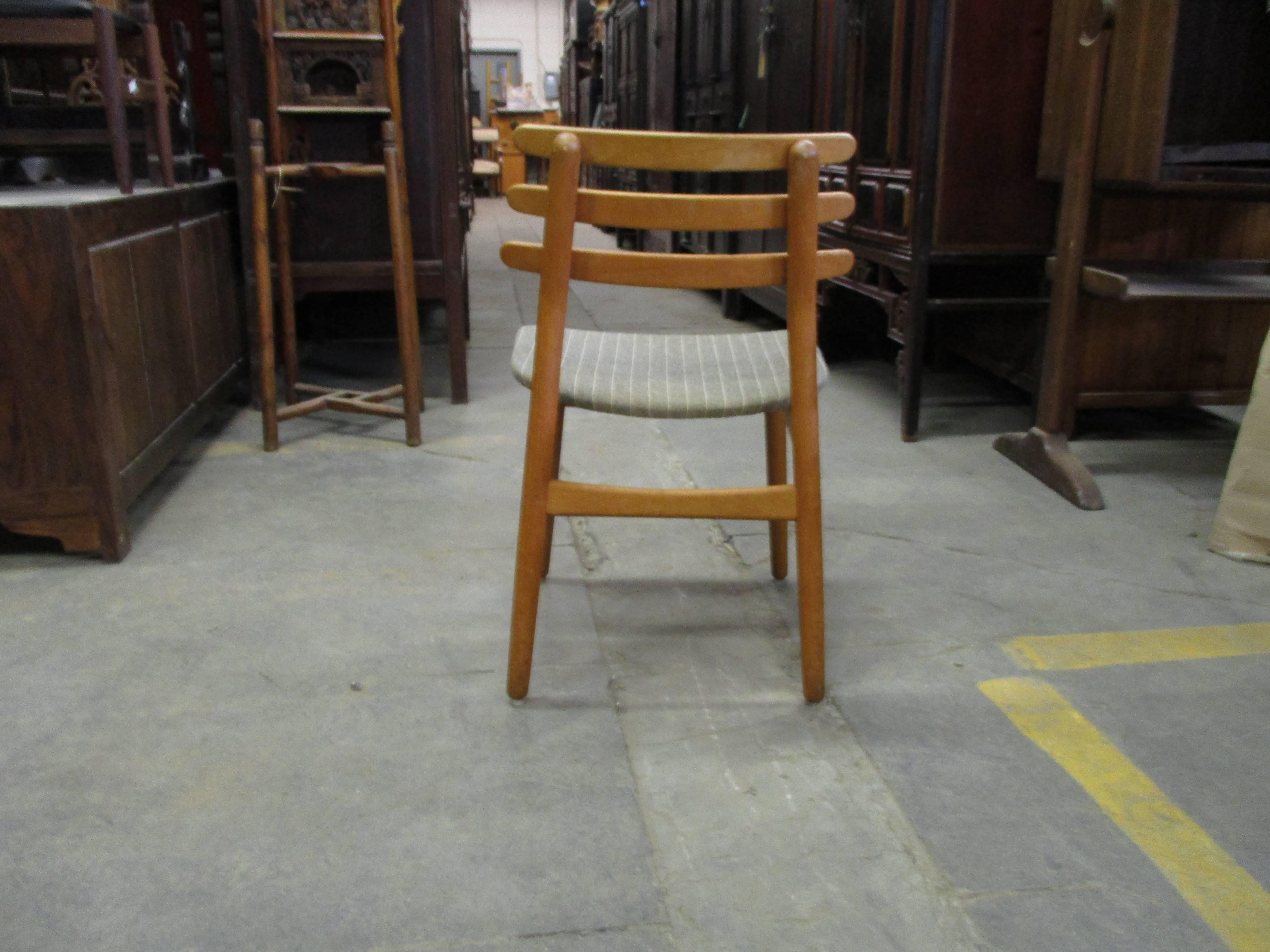 Poul Volther Ladder Back Dining Chairs in Beech, Model J48 For Sale 1