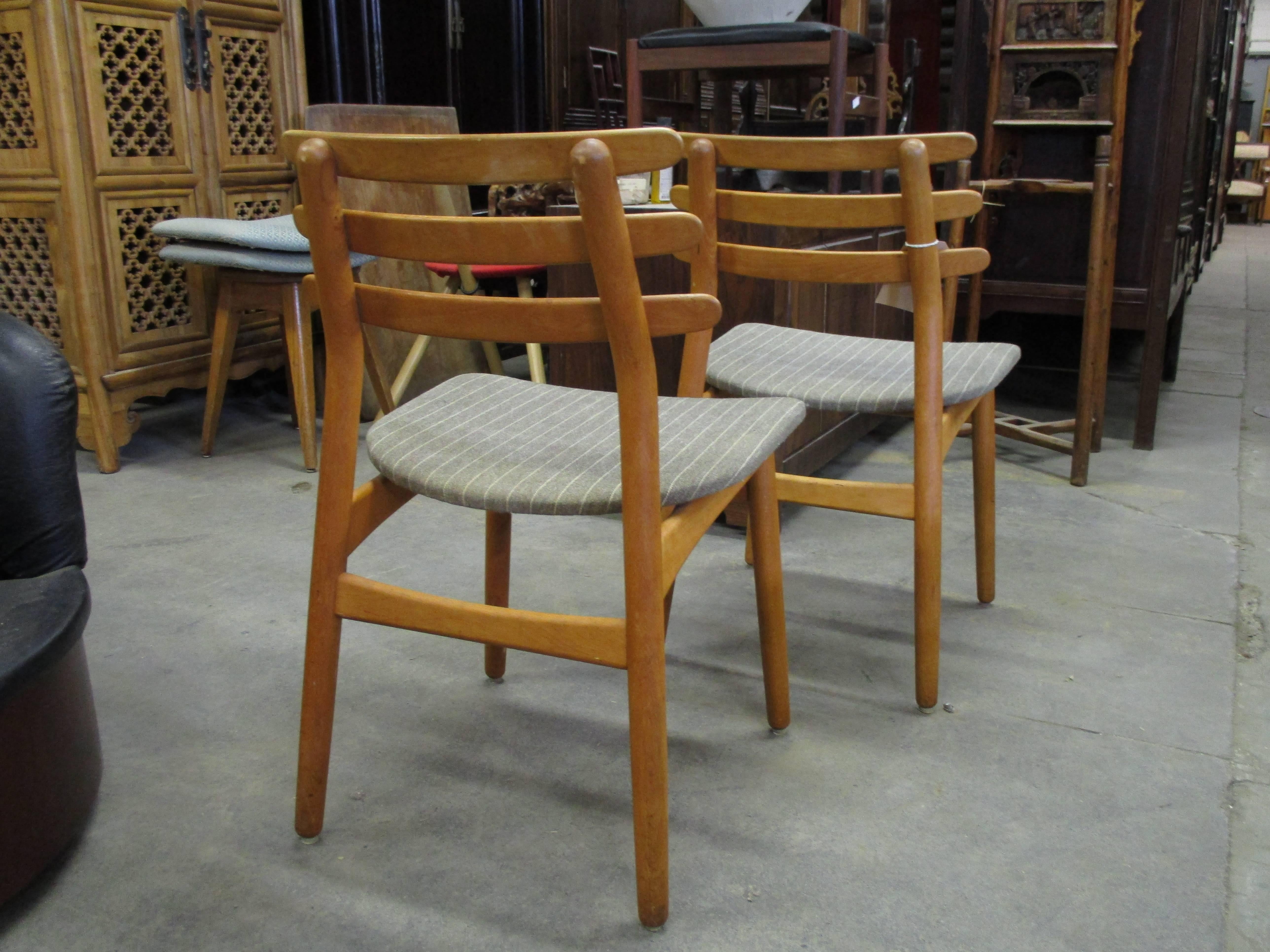 Mid-20th Century Poul Volther Ladder Back Dining Chairs in Beech, Model J48 For Sale