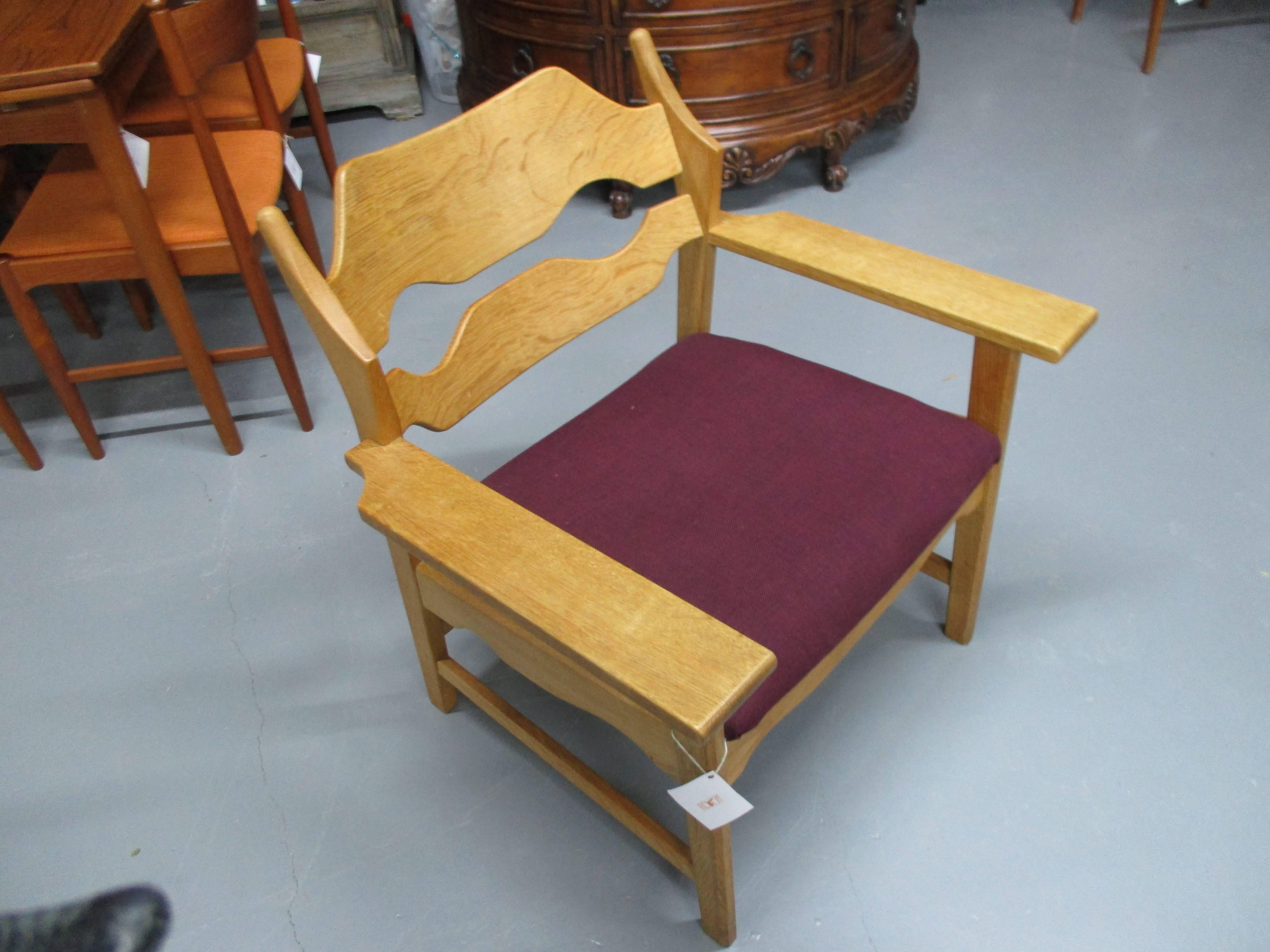 Mid-Century Modern Unique Chair in Oak by Henning Kjaernulf For Sale
