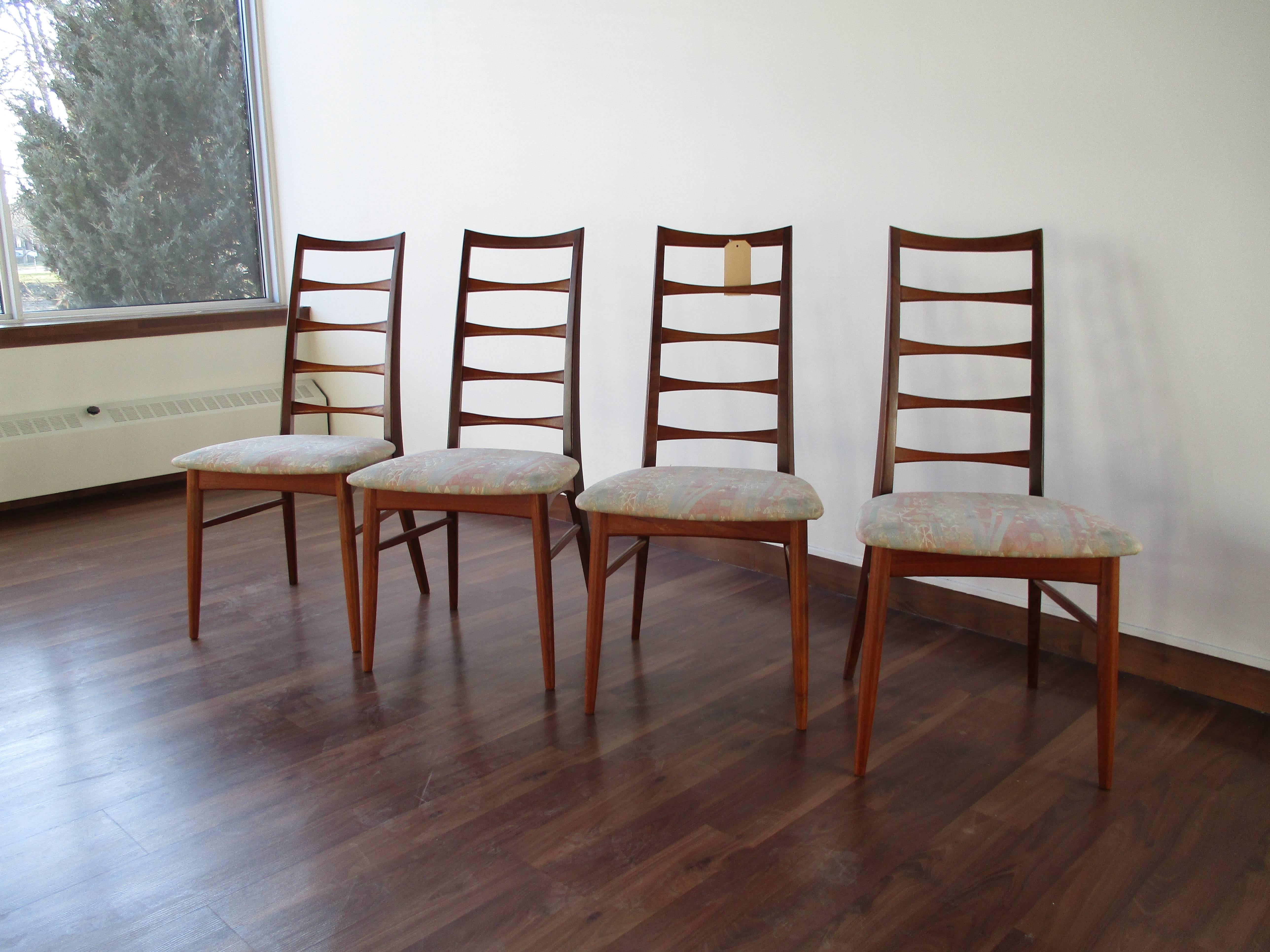Danish Four Teak Dining Chairs by Niels Kofoed For Sale