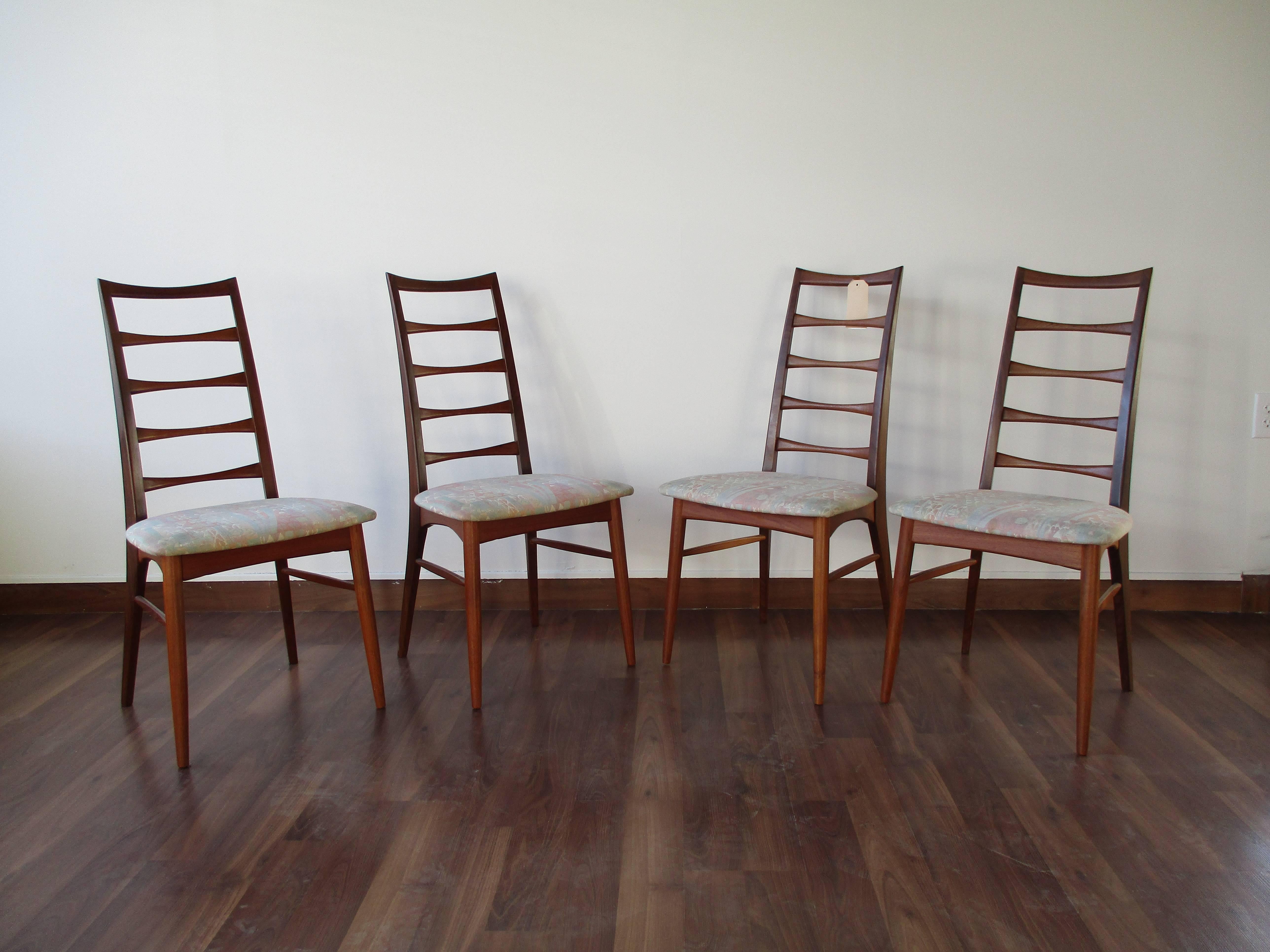 Mid-20th Century Four Teak Dining Chairs by Niels Kofoed For Sale