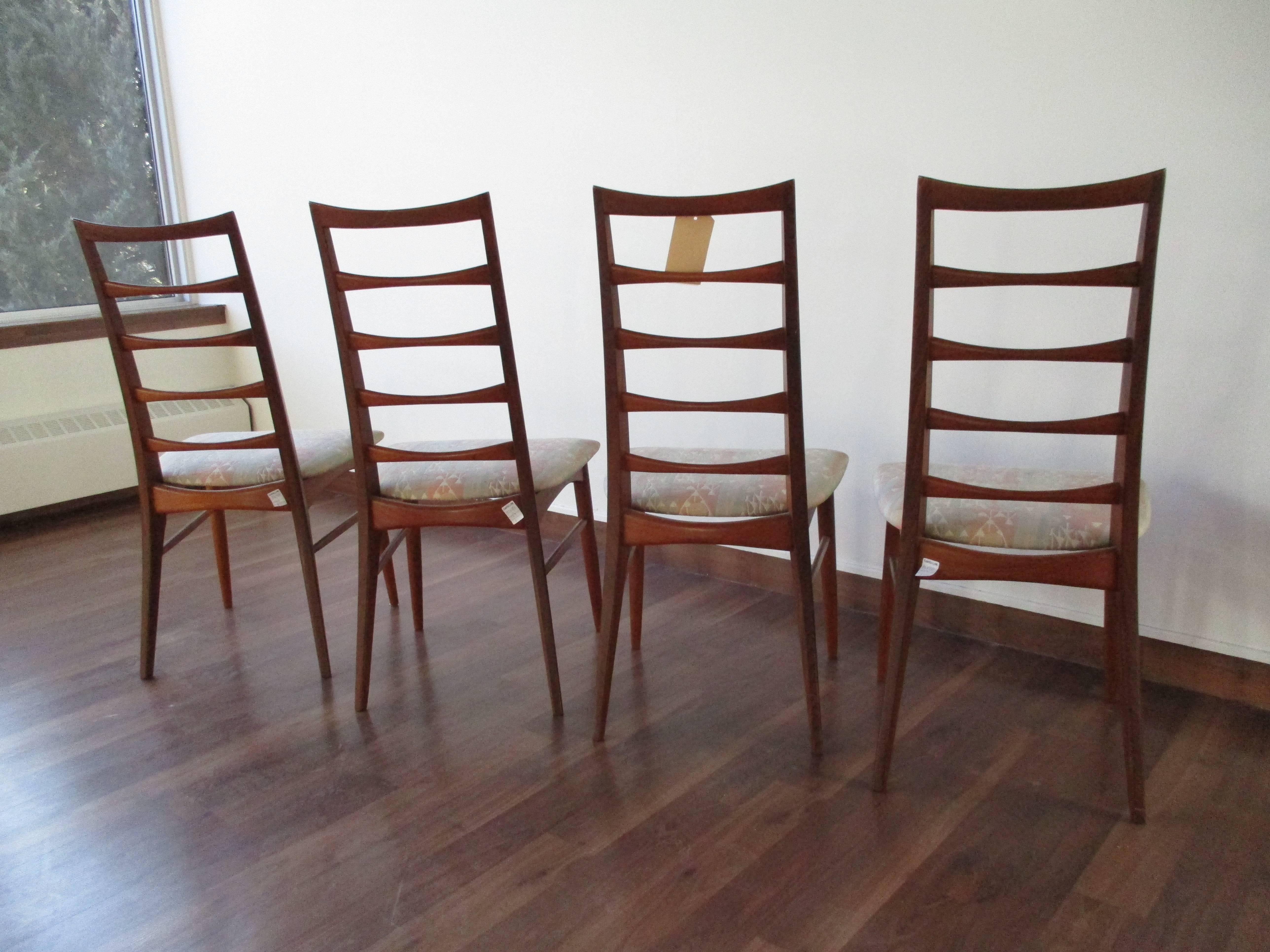 Four Teak Dining Chairs by Niels Kofoed For Sale 4