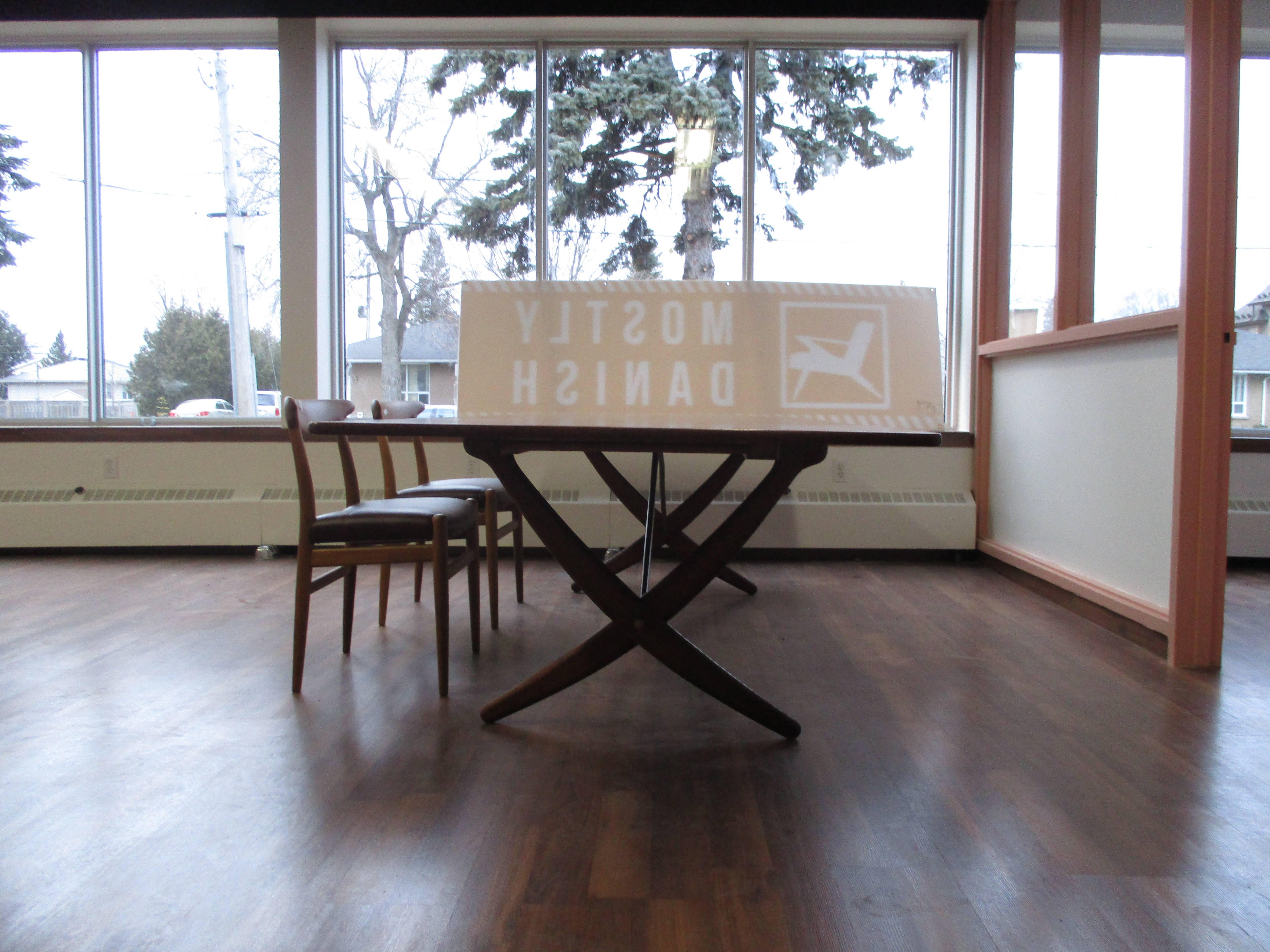 Mid-Century Modern Rare Hans Wegner AT-314 Dining Table in Teak by Andreas Tuck For Sale