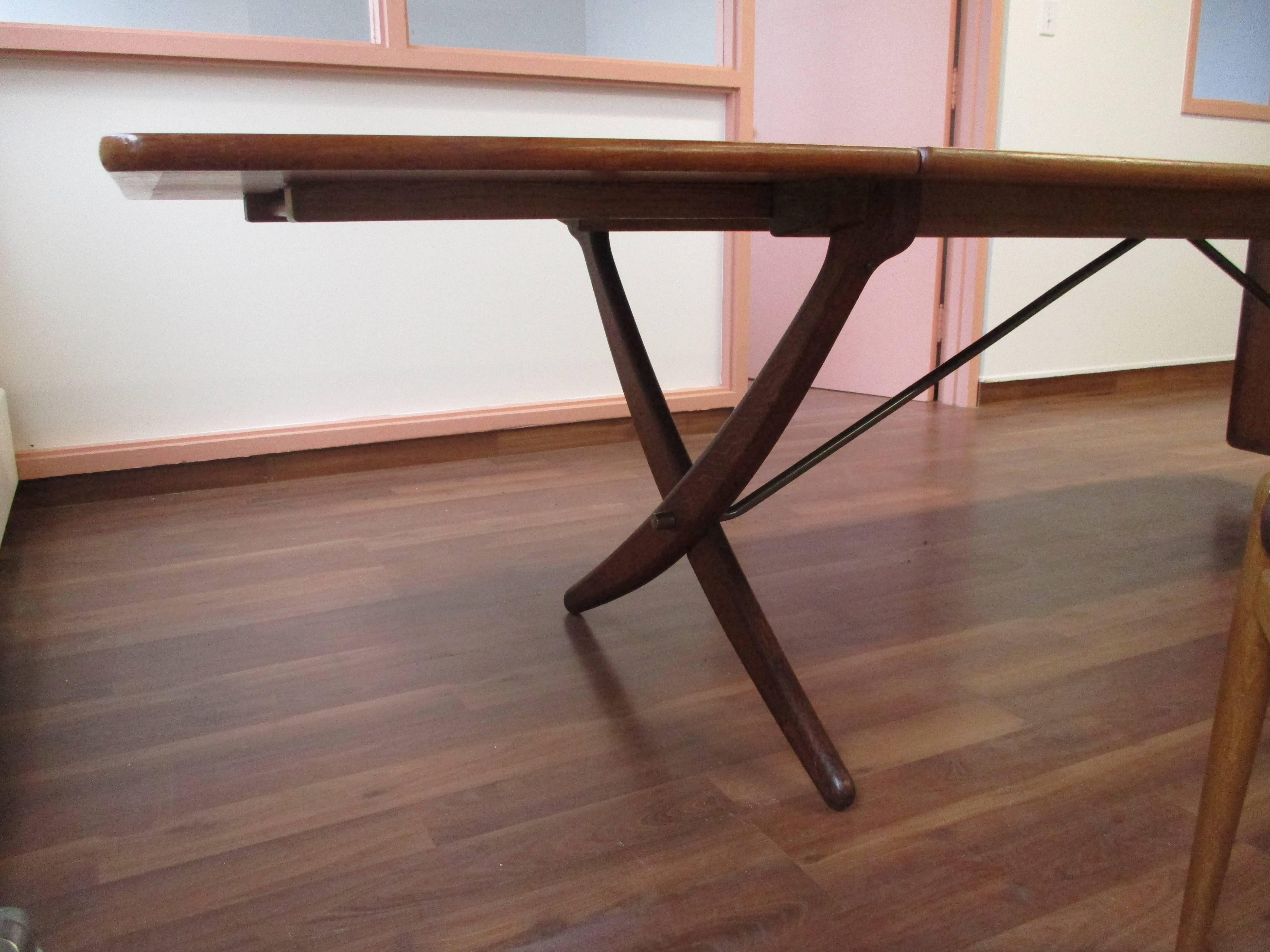 Rare Hans Wegner AT-314 Dining Table in Teak by Andreas Tuck For Sale 1