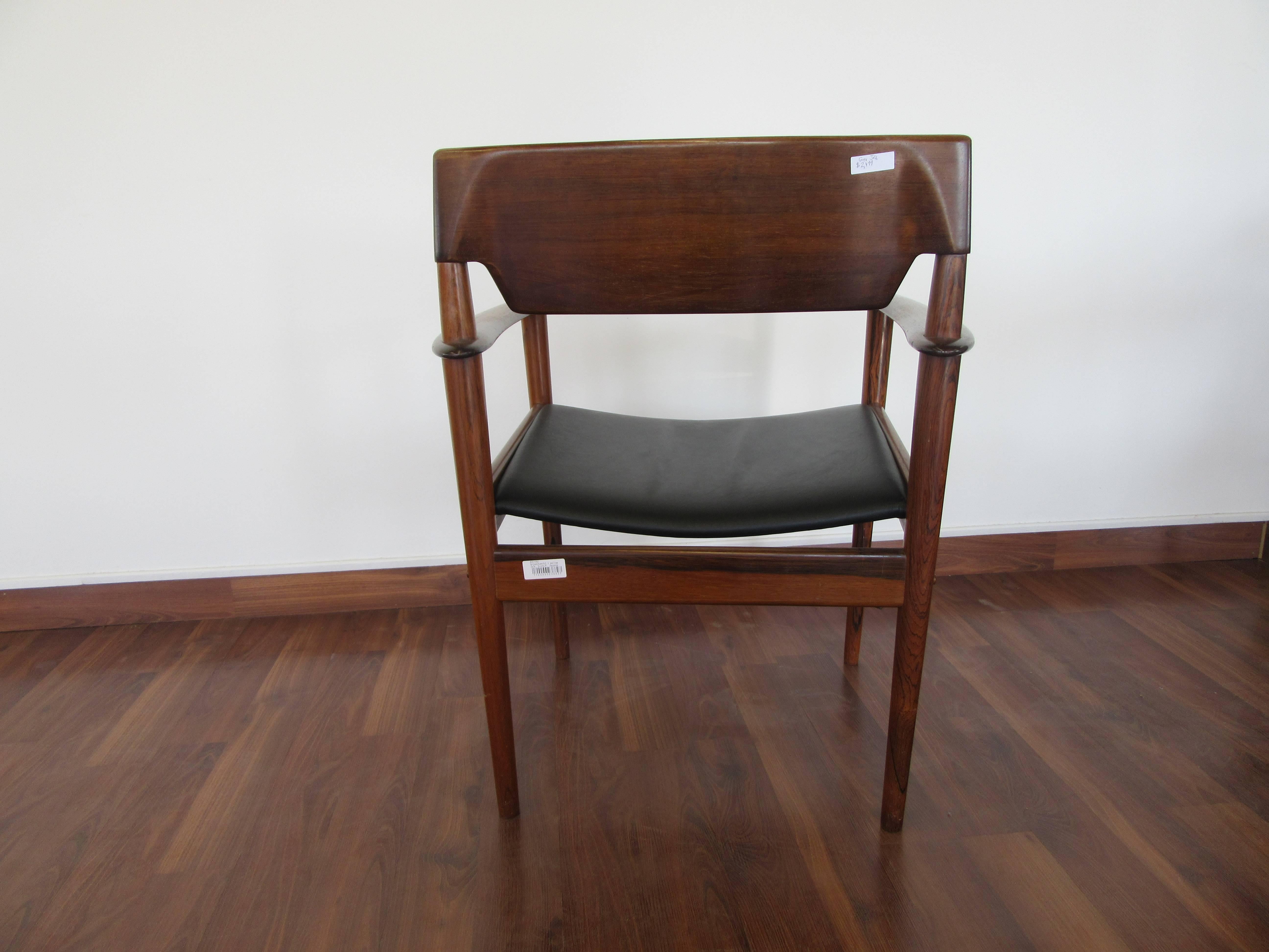 Opulent Rosewood Armchairs by Grete Jalk with Leather Seats For Sale 2