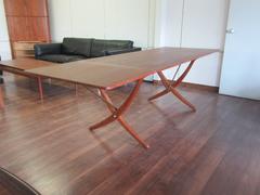 Hans Wegner AT304 Drop-Leaf Dining Table in Teak with Oak Sabre Legs