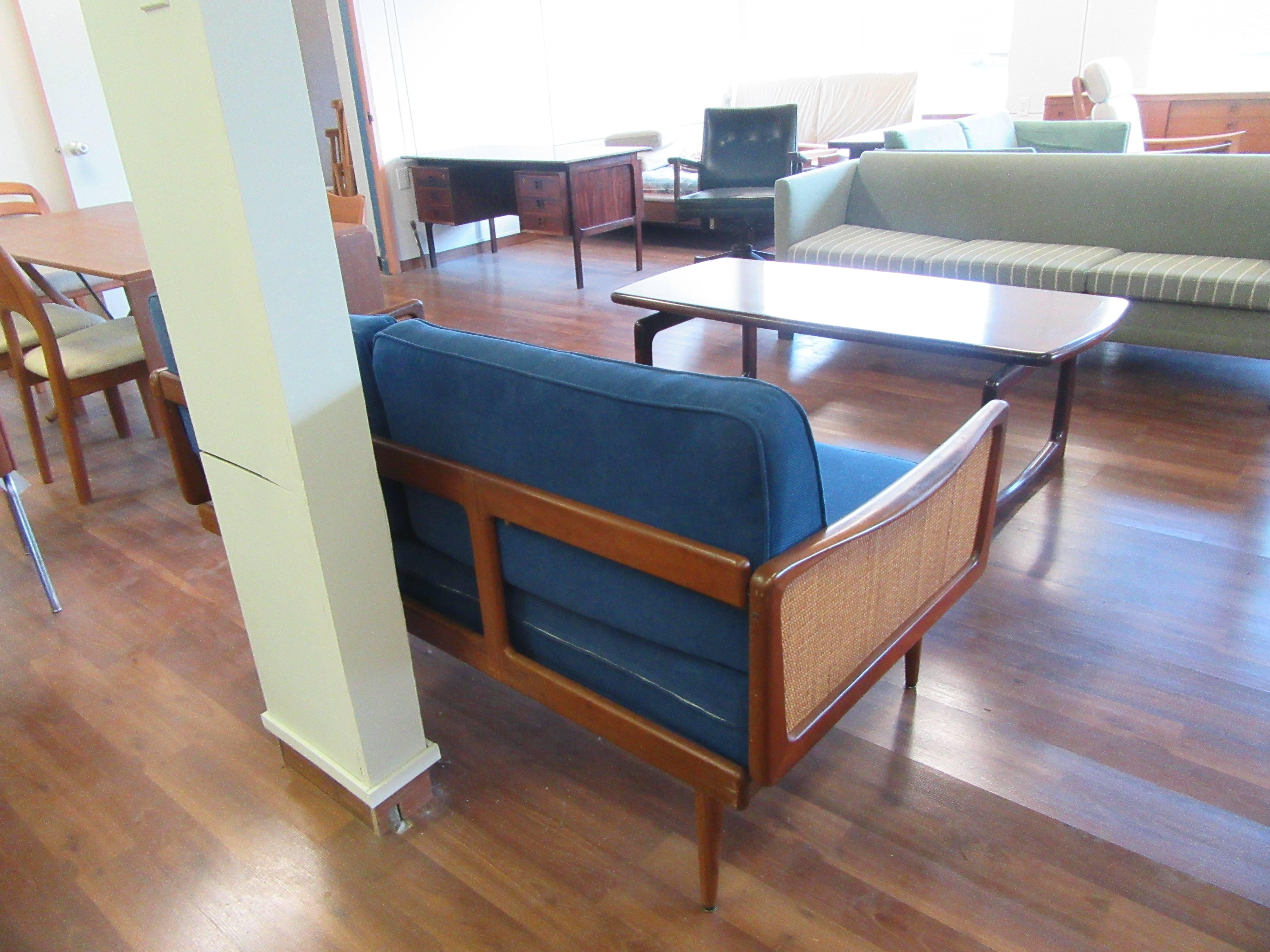 Mid-Century Modern Sofa Bed by Peter Hvidt and Olga Mølgaard in Teak and Cane