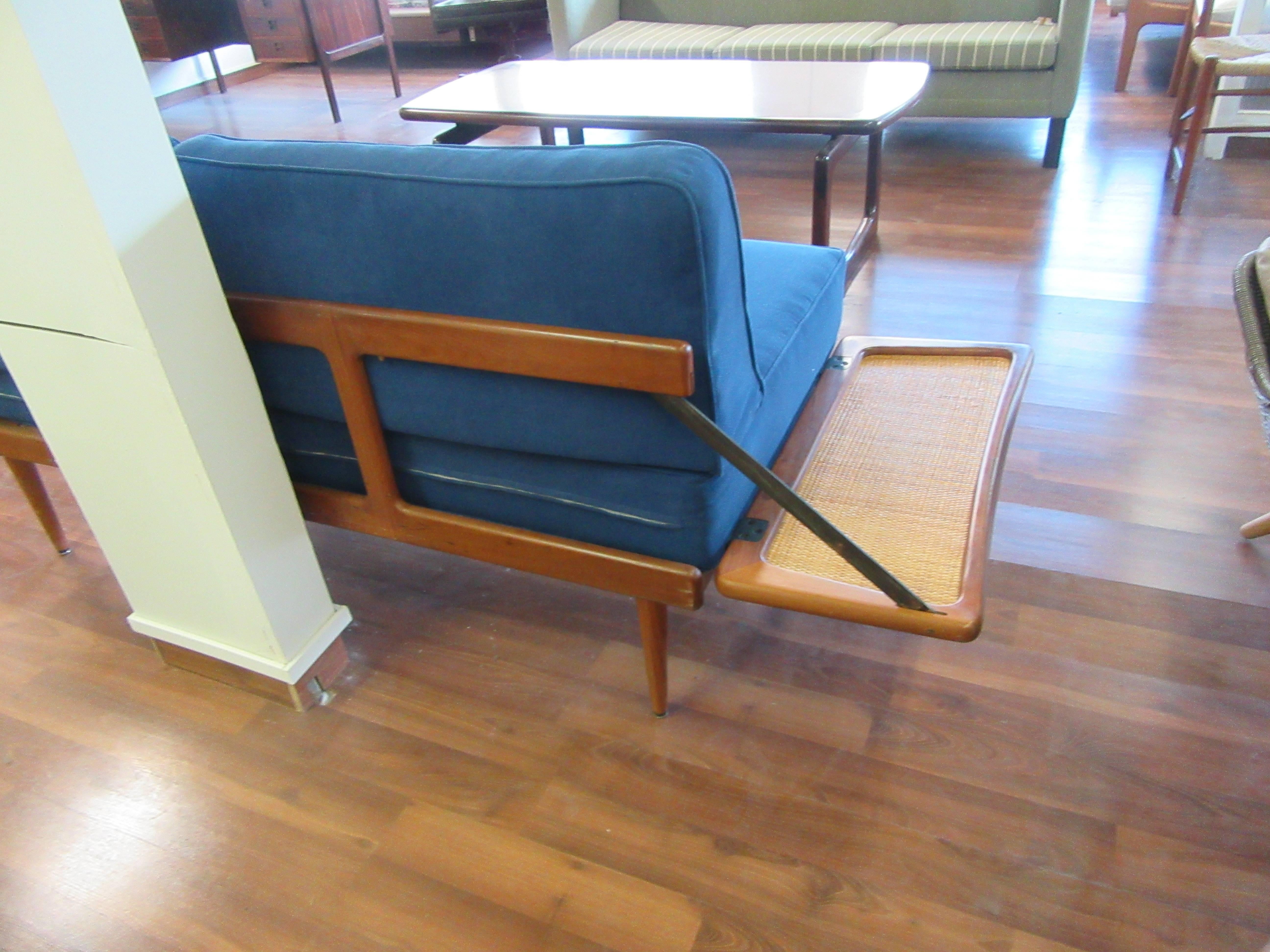 Sofa Bed by Peter Hvidt and Olga Mølgaard in Teak and Cane In Excellent Condition In Ottawa, ON