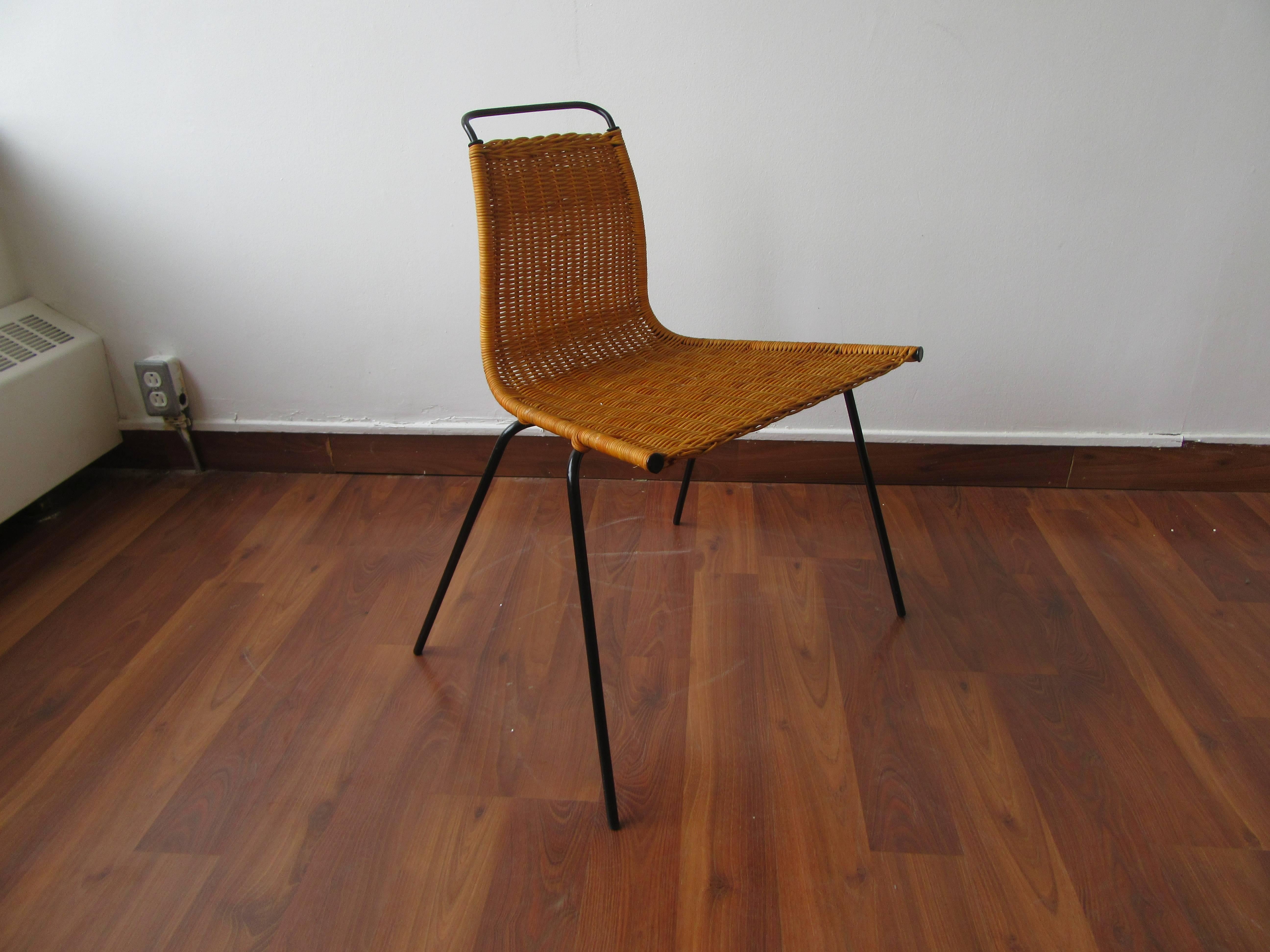Poul Kjærholm Four PK1 Chairs in Wicker with Steel Frame For Sale 2