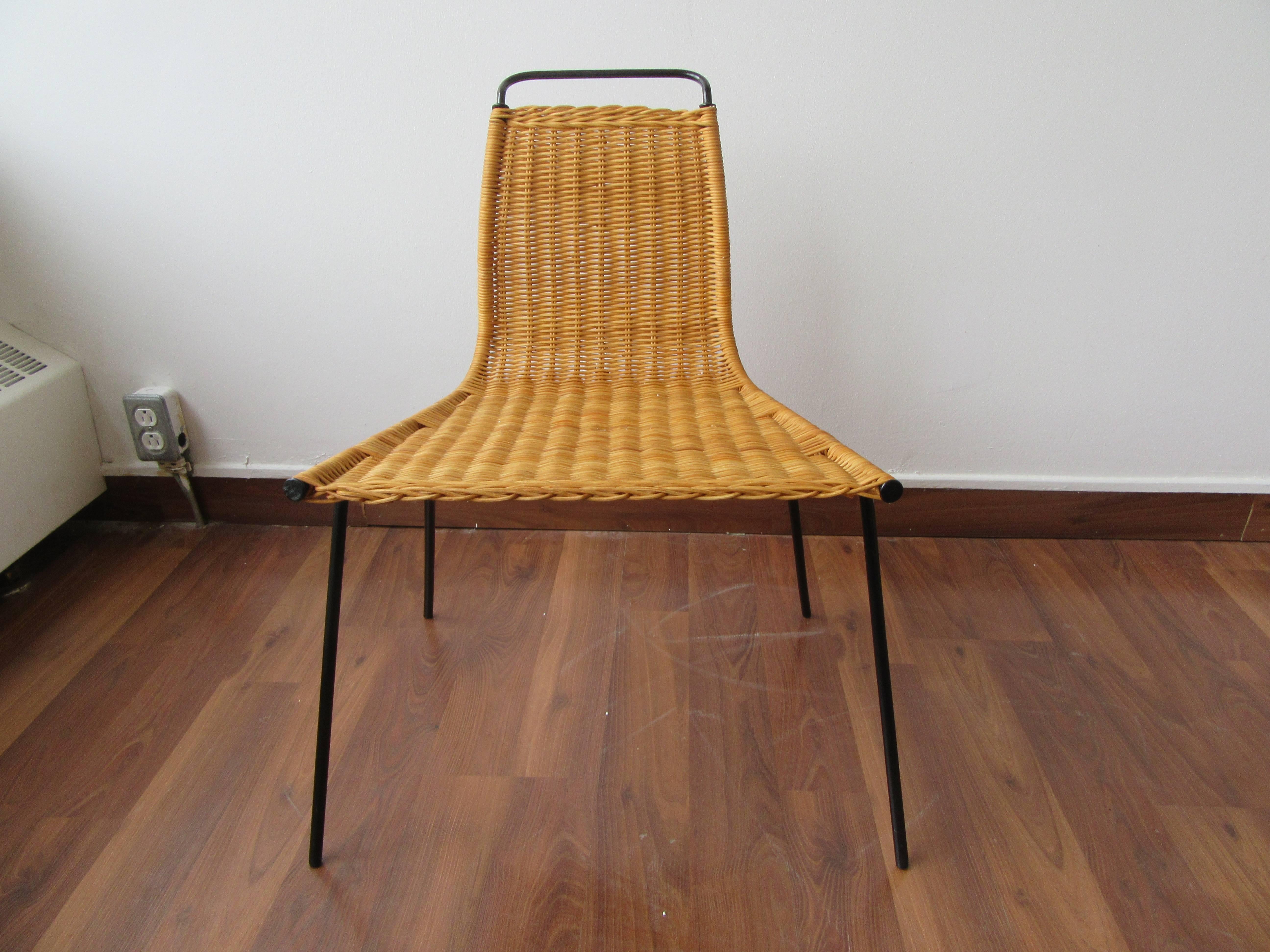 Poul Kjærholm Four PK1 Chairs in Wicker with Steel Frame For Sale 3