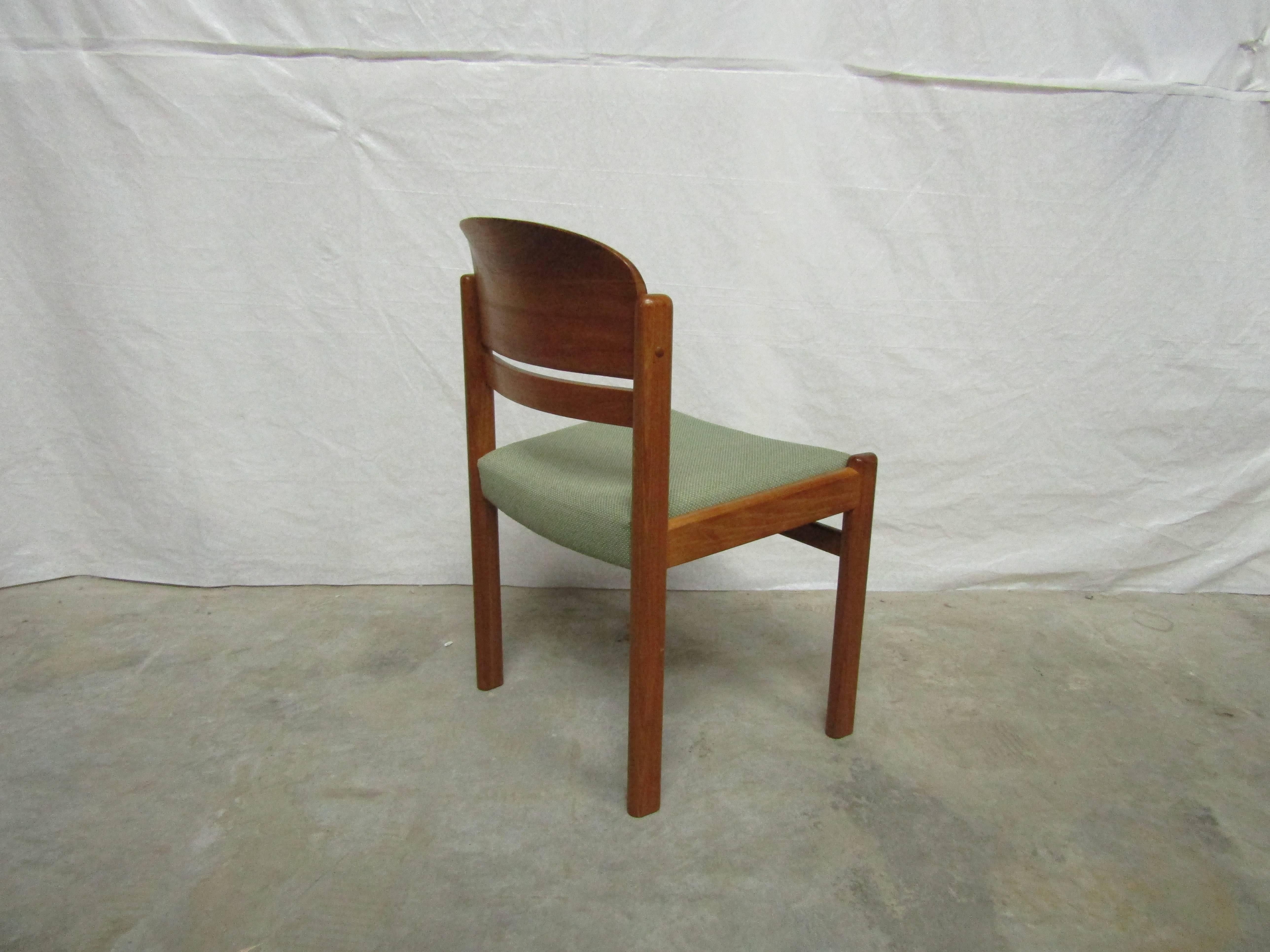 Mid-20th Century Classic Set of Six Danish Sculptured BackTeak Chairs  For Sale