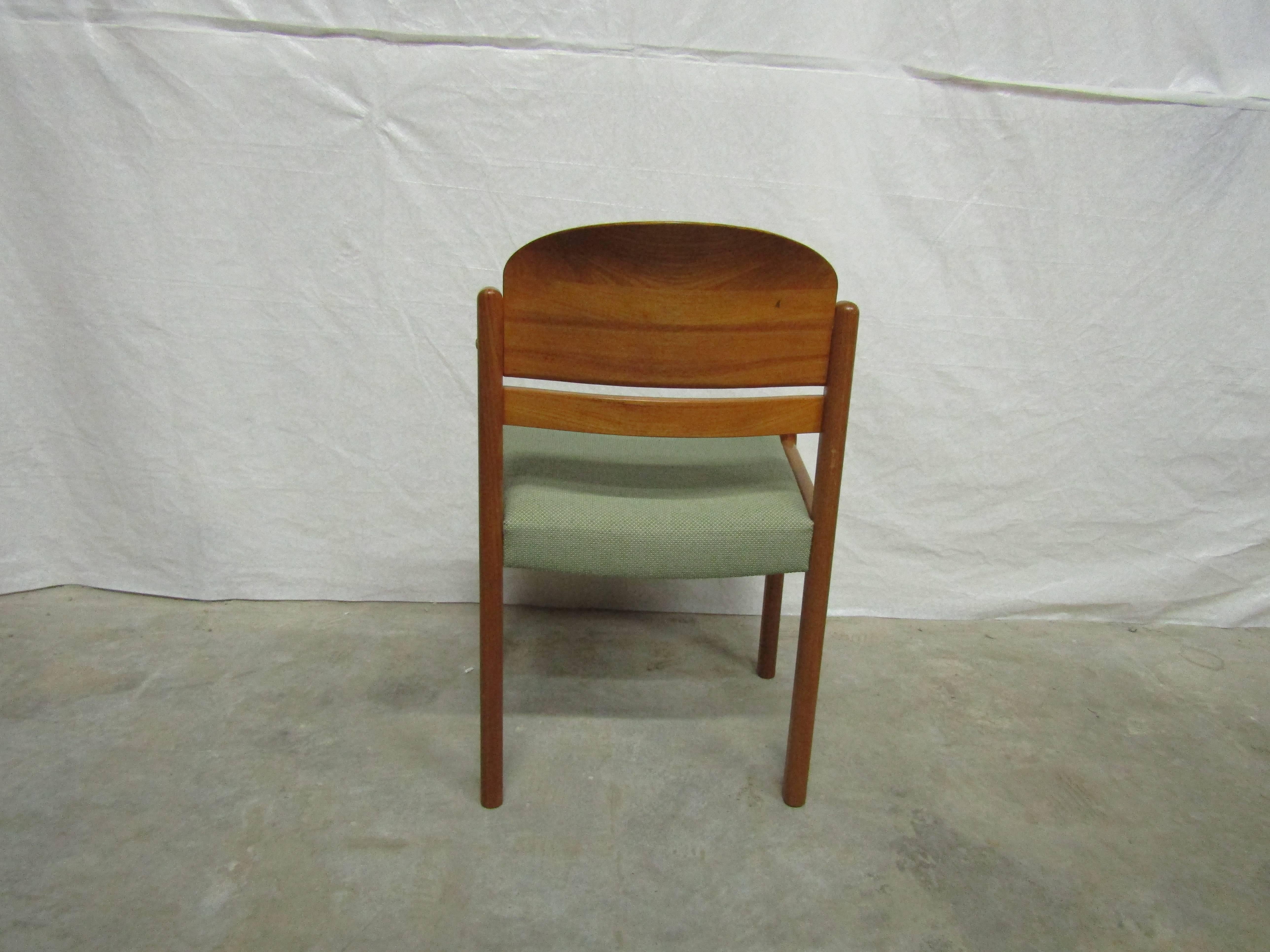 Upholstery Classic Set of Six Danish Sculptured BackTeak Chairs  For Sale