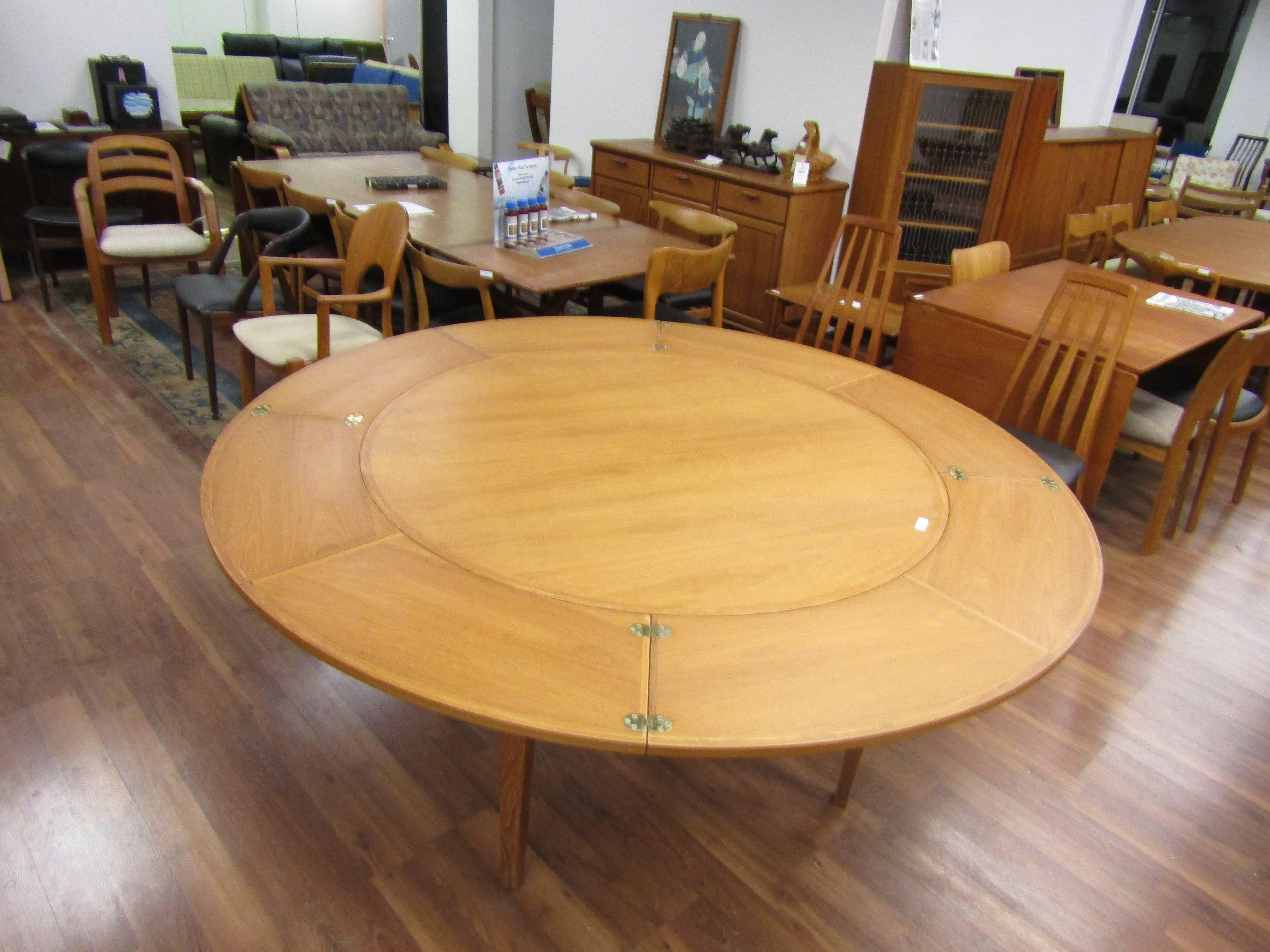 Mid-Century Modern Kofoed Teak Flip Flap Dining Table from Denmark For Sale