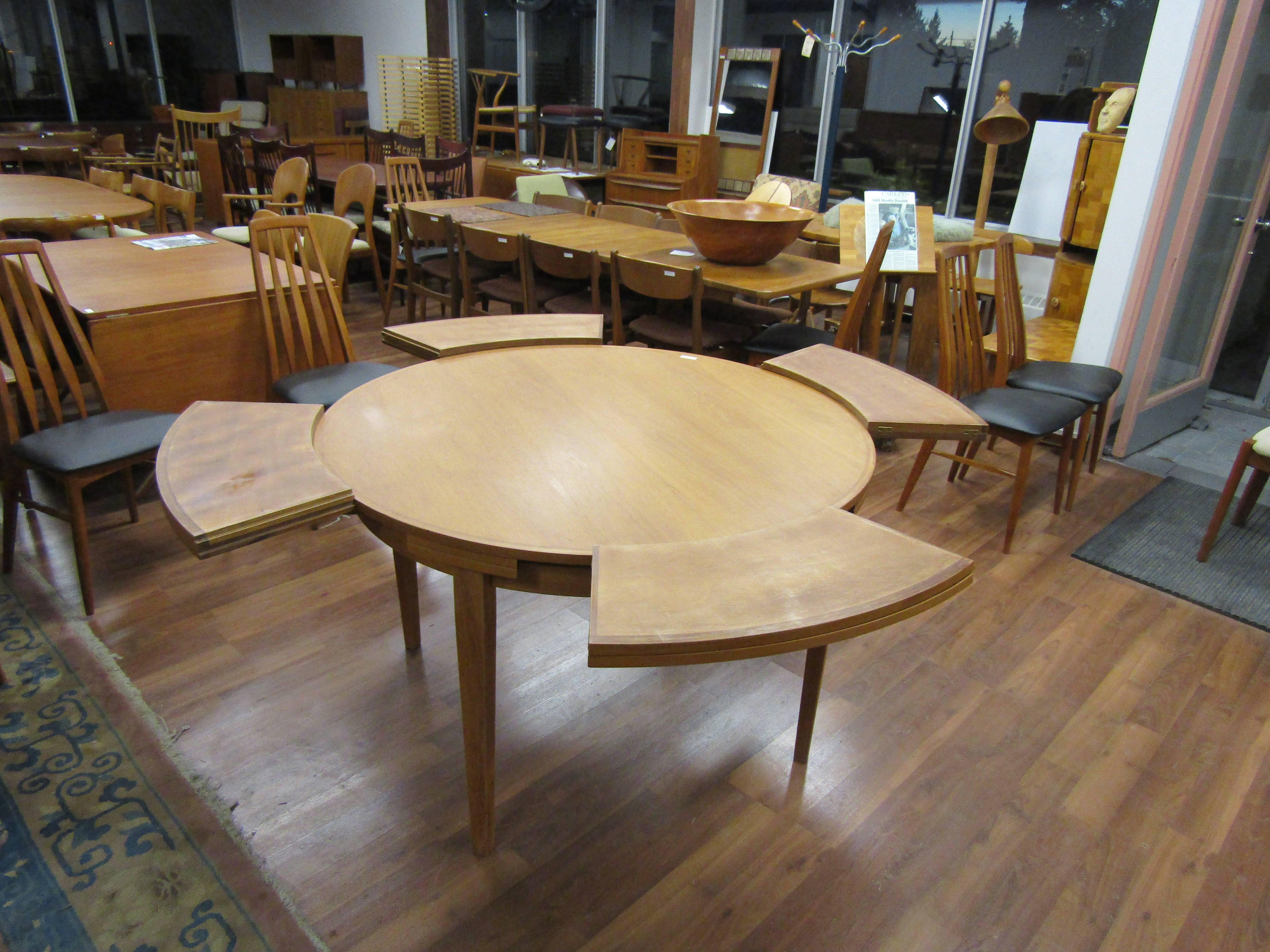 Mid-20th Century Kofoed Teak Flip Flap Dining Table from Denmark For Sale