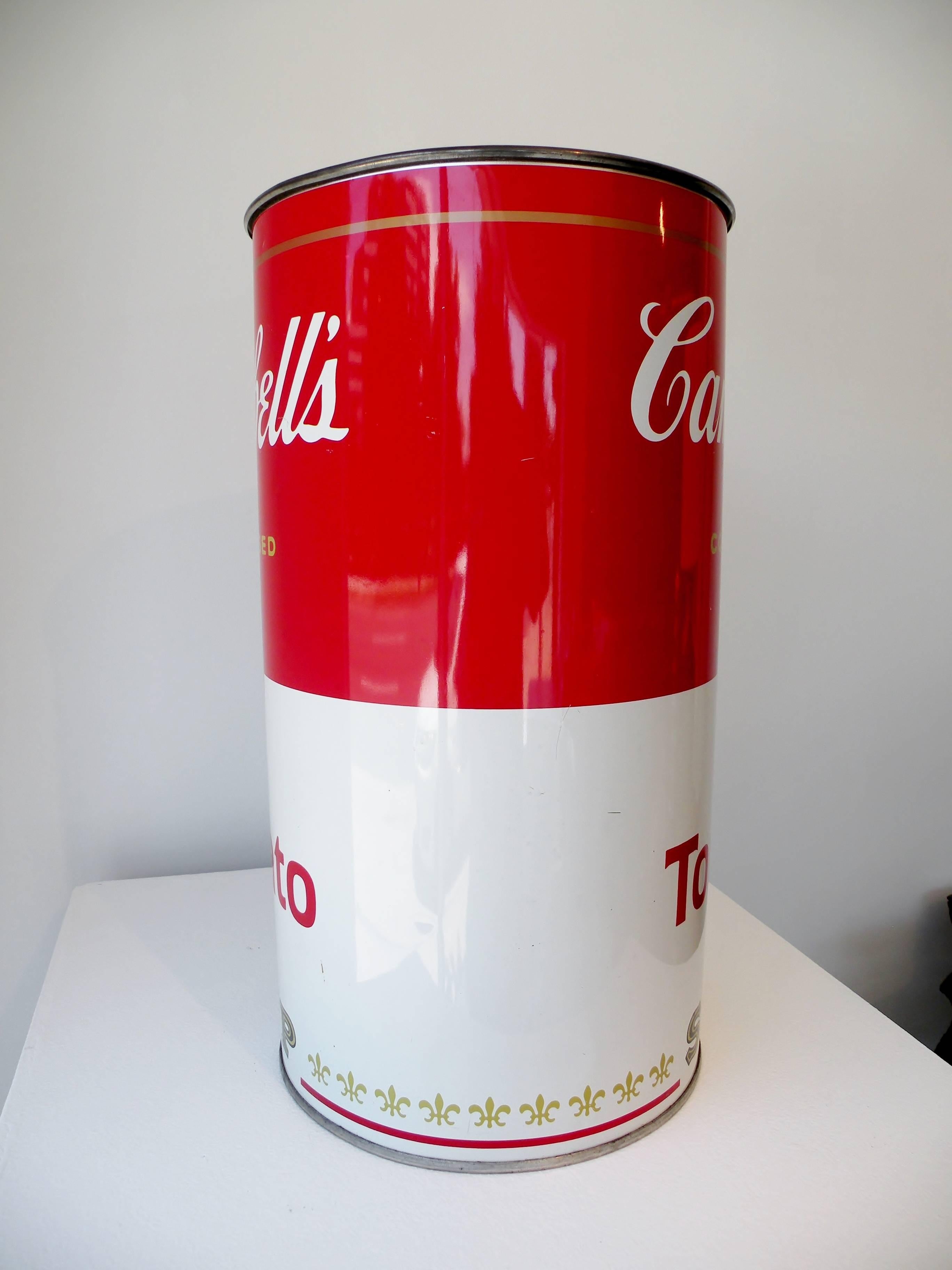 Mid-Century Modern Mid-Century Campbell's Tomato Soup Umbrella Stand Waste Can After Andy Warhol