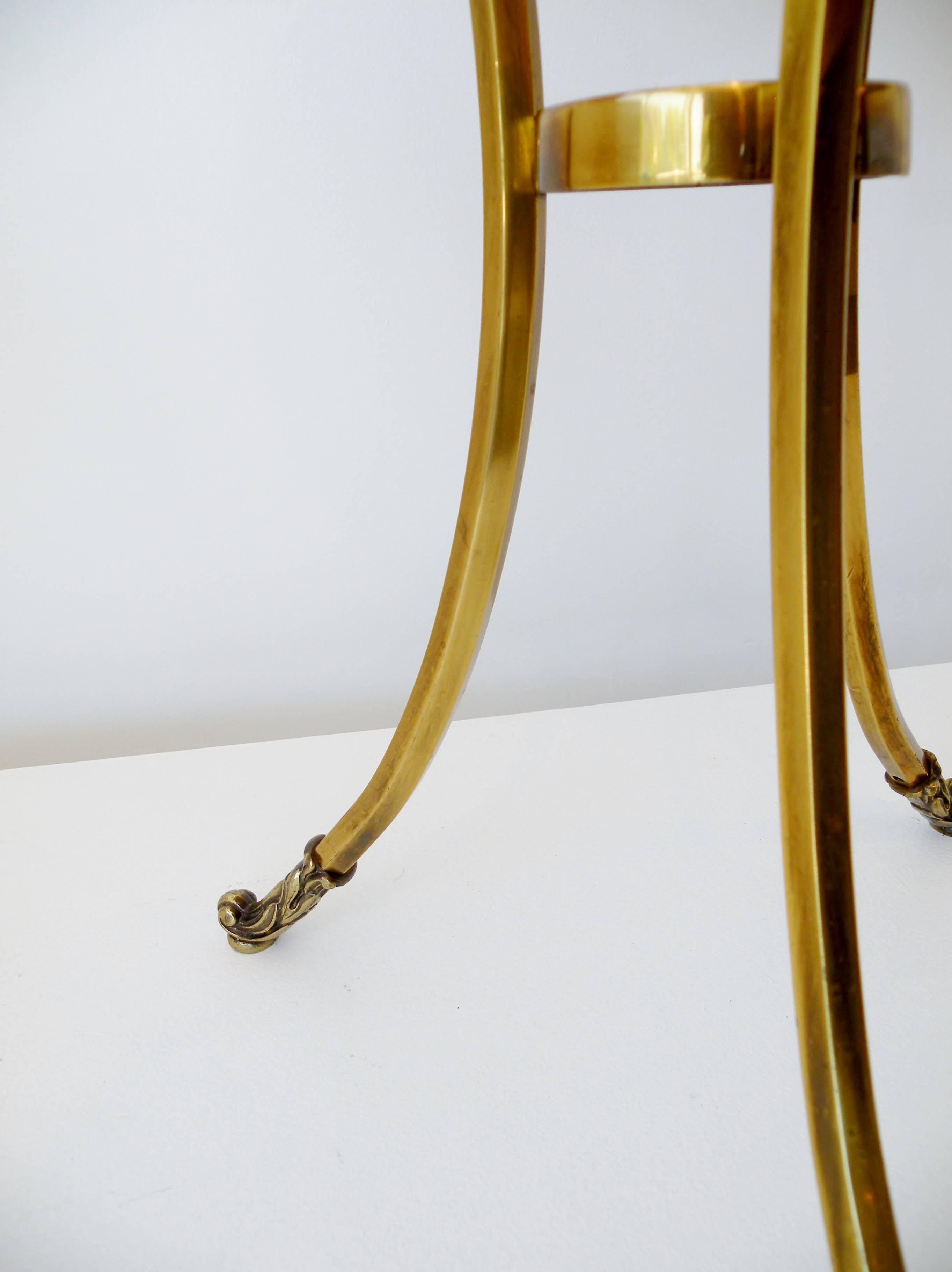 Late 20th Century 1970s Petite Mastercraft Midcentury Brass Cocktail Side Table with Gallery