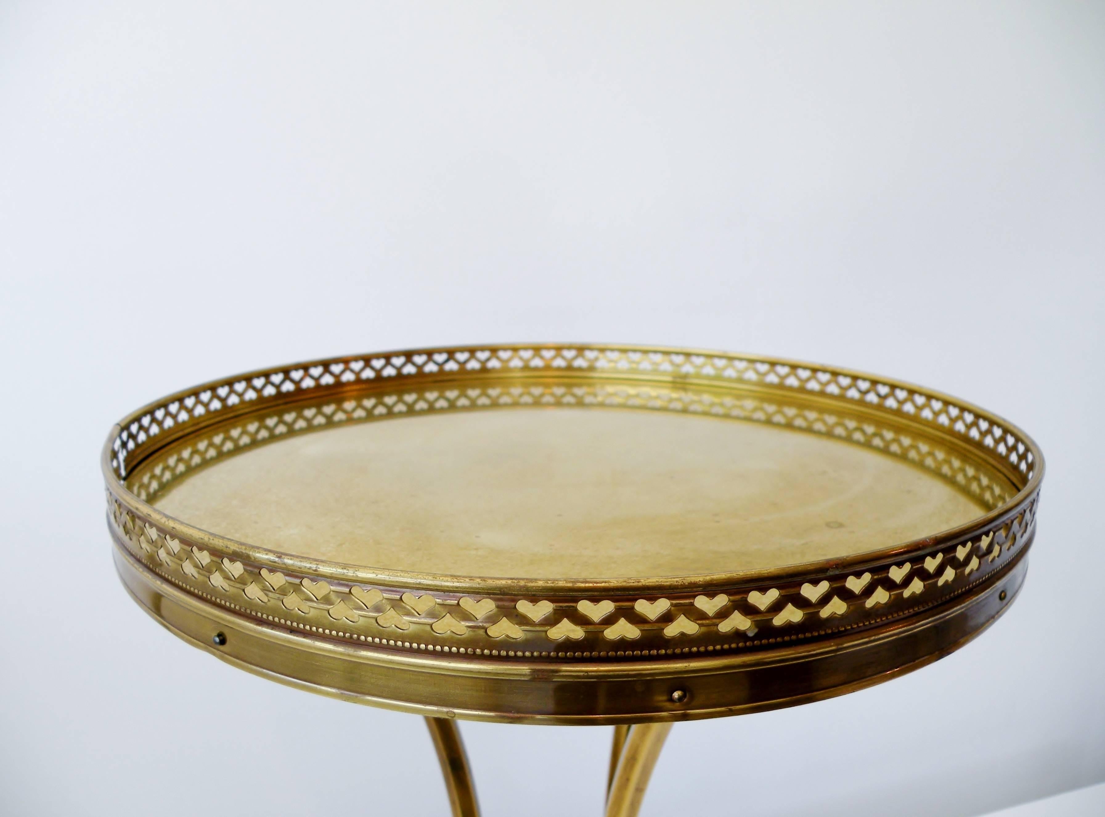 American 1970s Petite Mastercraft Midcentury Brass Cocktail Side Table with Gallery