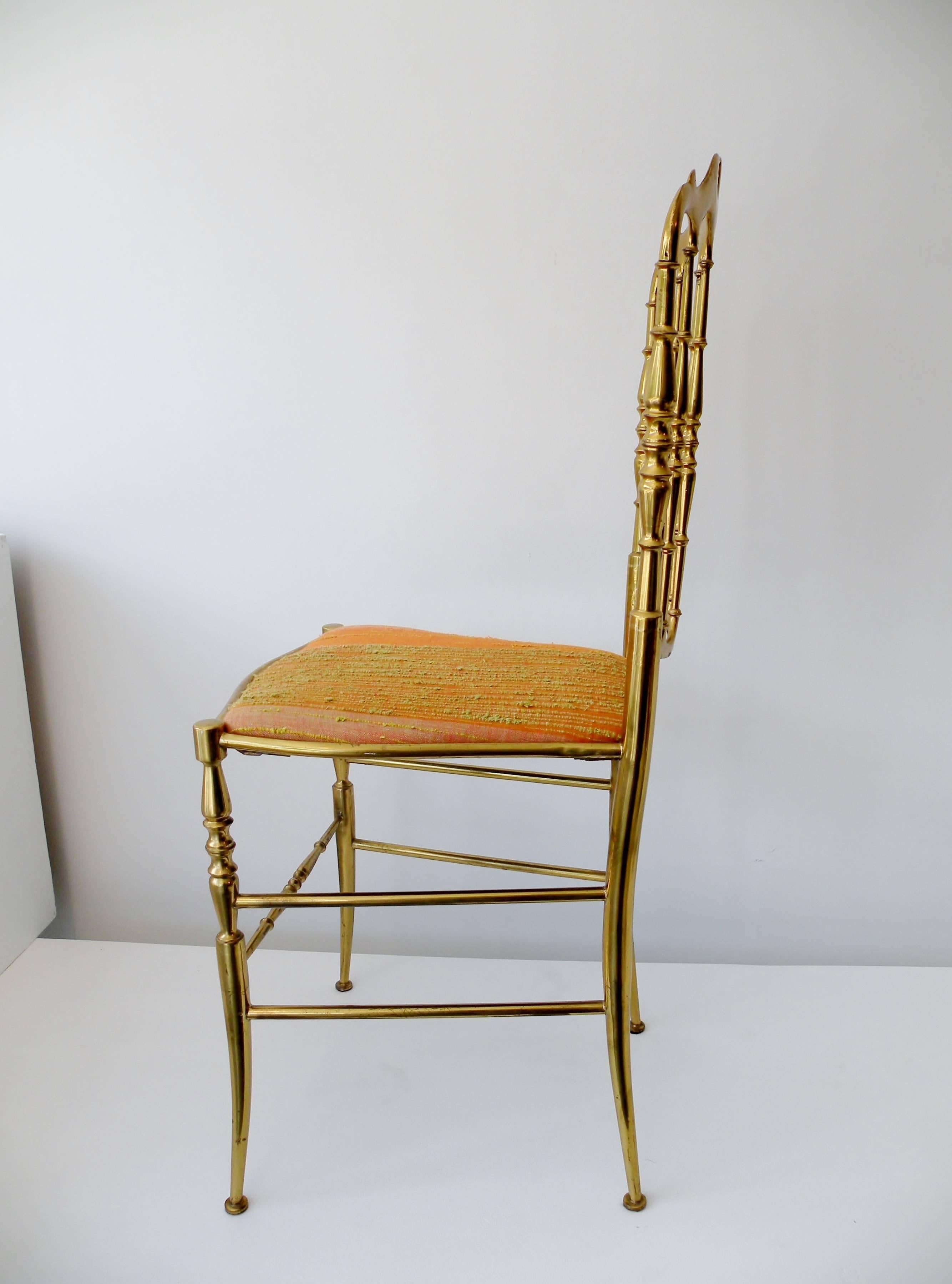 1960s Italian Brass Midcentury Hollywood Regency Chiavari Chair 1