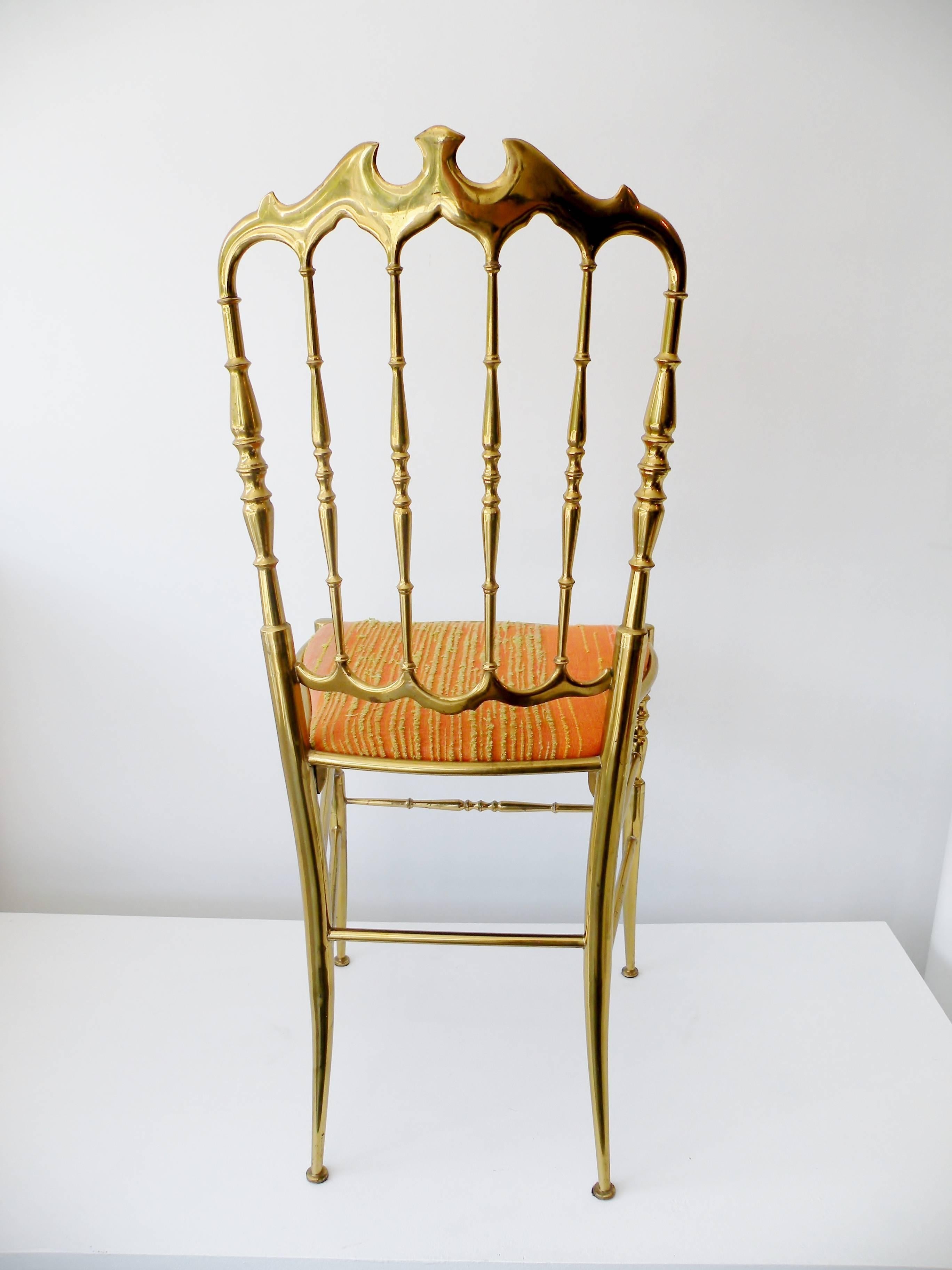 1960s Italian Brass Midcentury Hollywood Regency Chiavari Chair 2