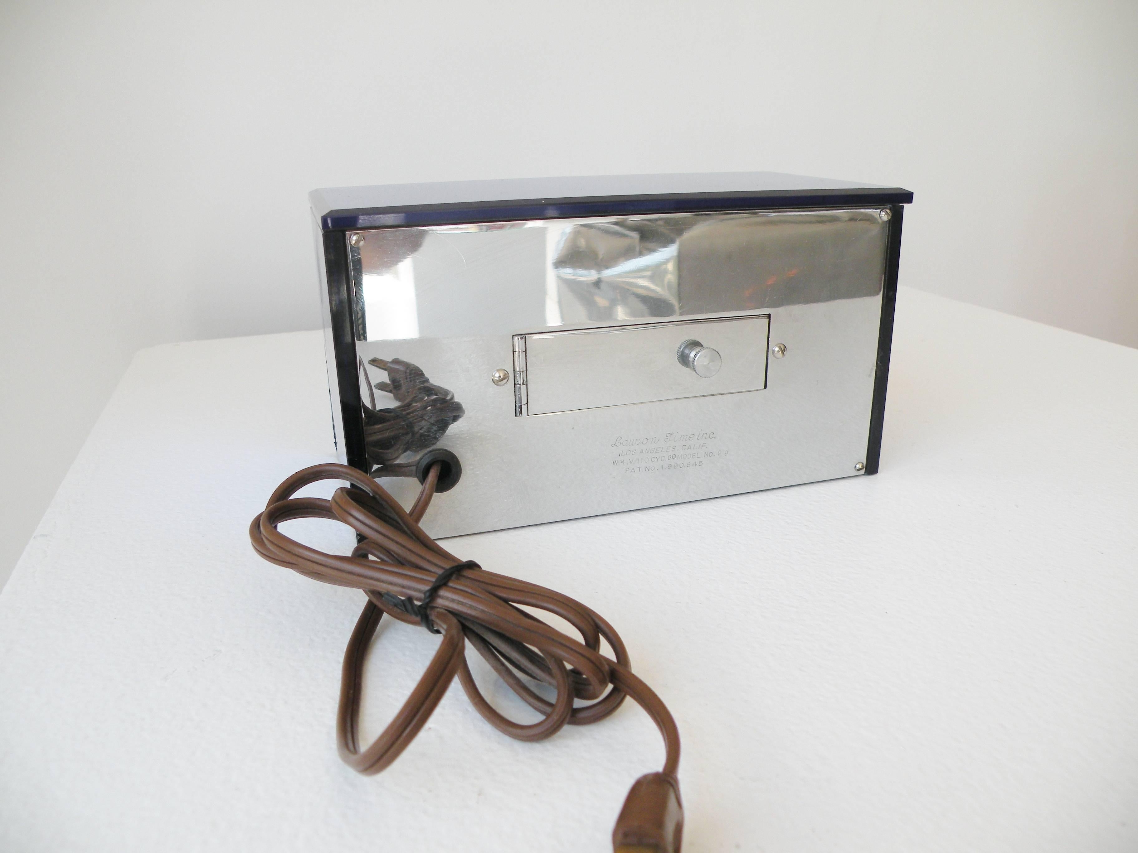 Art Deco 1930s Lawson Cyclometer Digital Clock Blue Mirror Model 99 2