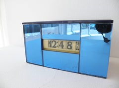 Art Deco 1930s Lawson Cyclometer Digital Clock Blue Mirror Model 99