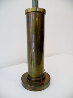 1940s Streamline Machine Age Modern Brass Table Lamp