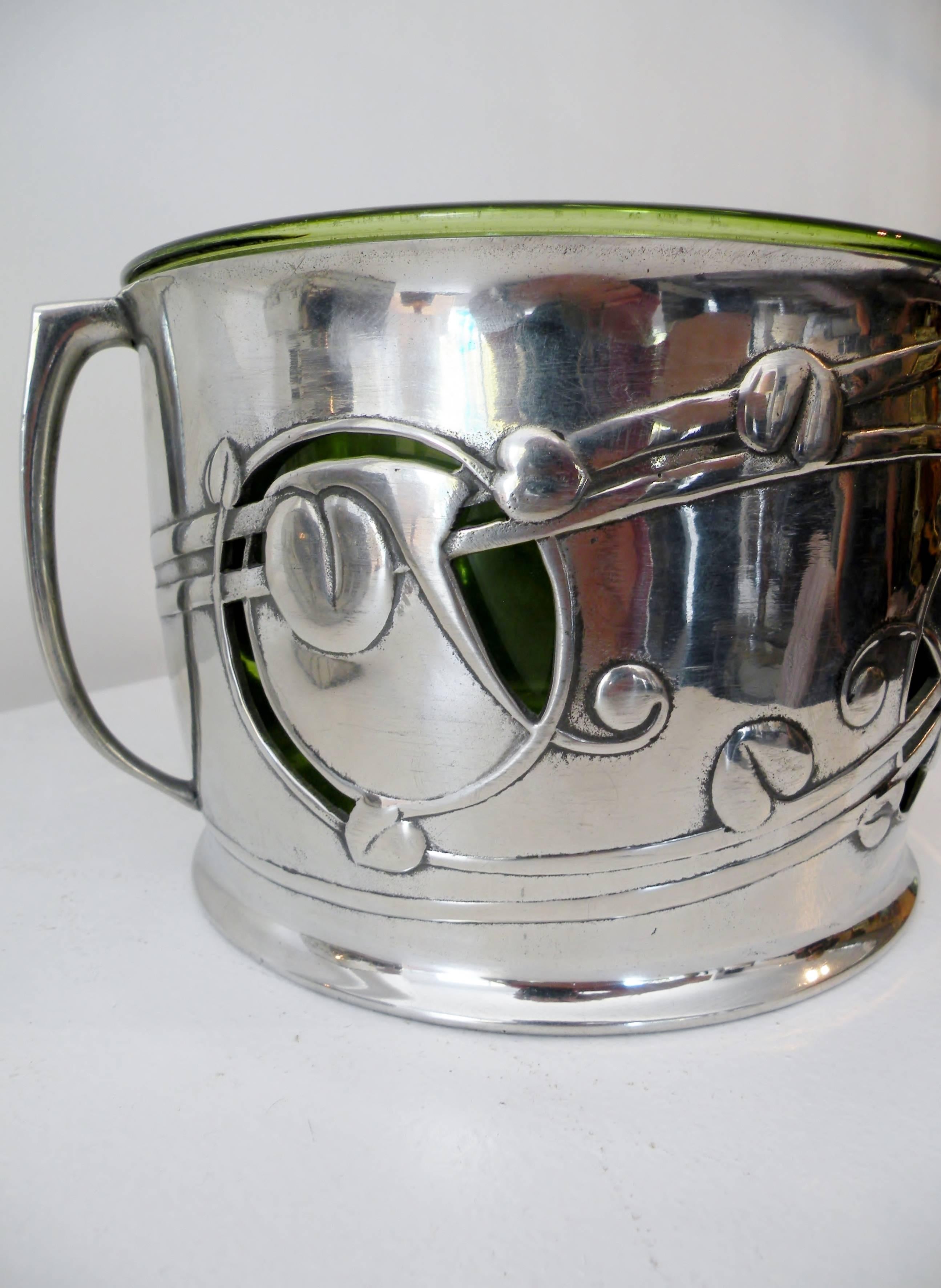Archibald Knox Liberty & Co. Art Nouveau Tudric Wine Chiller Bowl Celtic Revival In Excellent Condition In Denver, CO