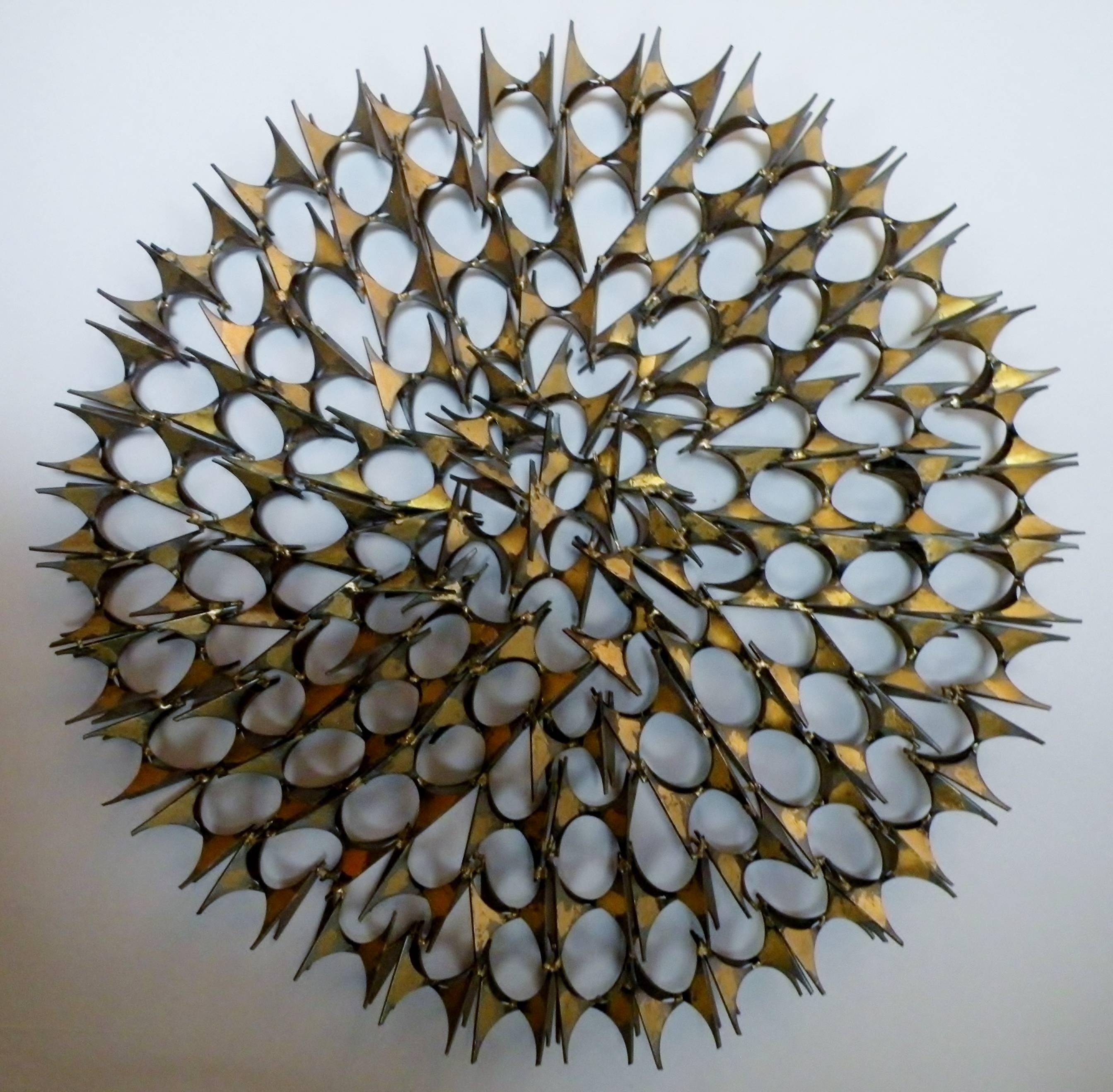 Large Mark Weinstein Marc Creates Brutalist Metal Starburst Sculpture Midcentury In Excellent Condition In Denver, CO