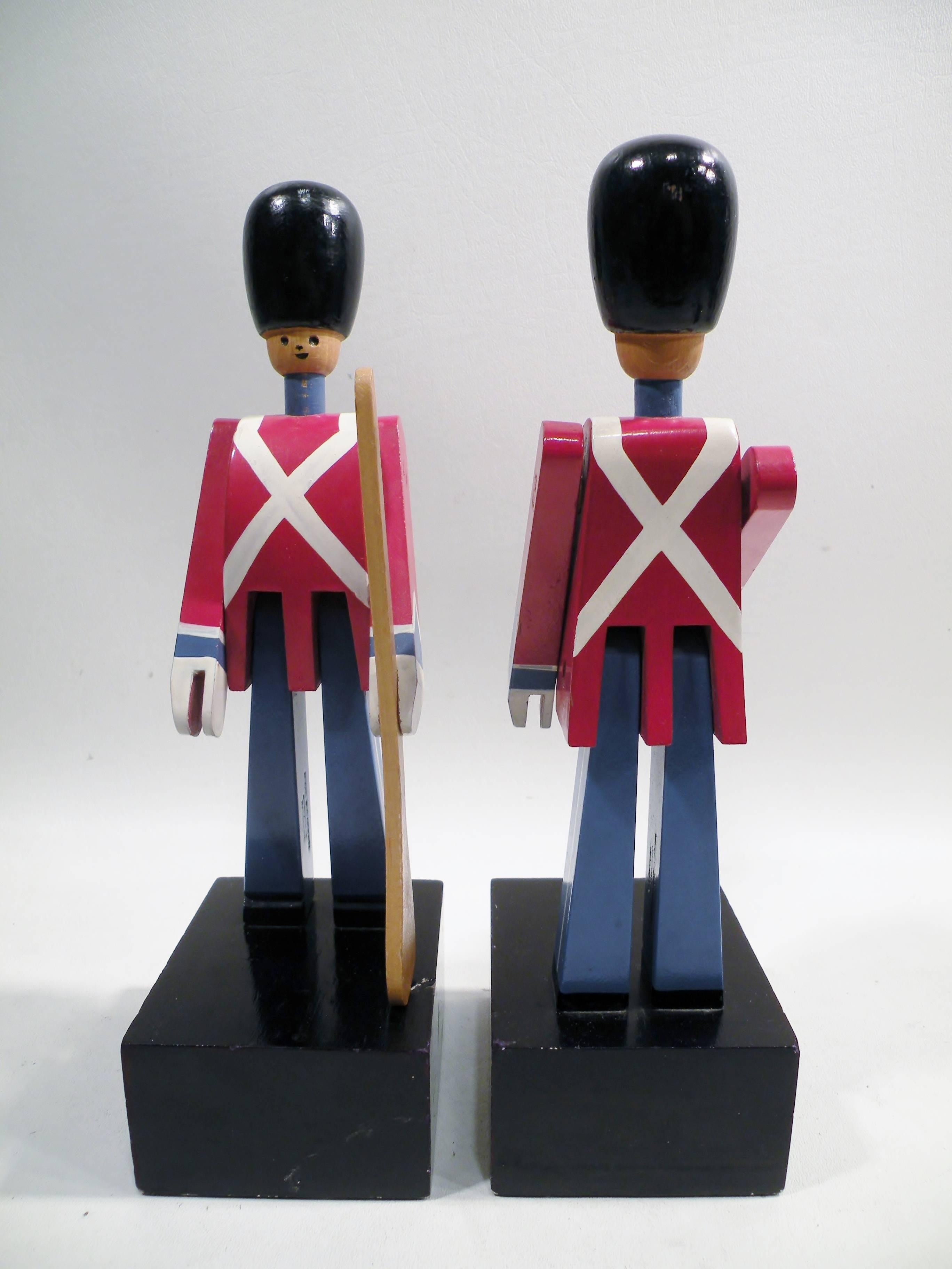 Danish 1960s Kay Bojesen Pair of Soldier Royal Guardsman Bookends Mid-Century