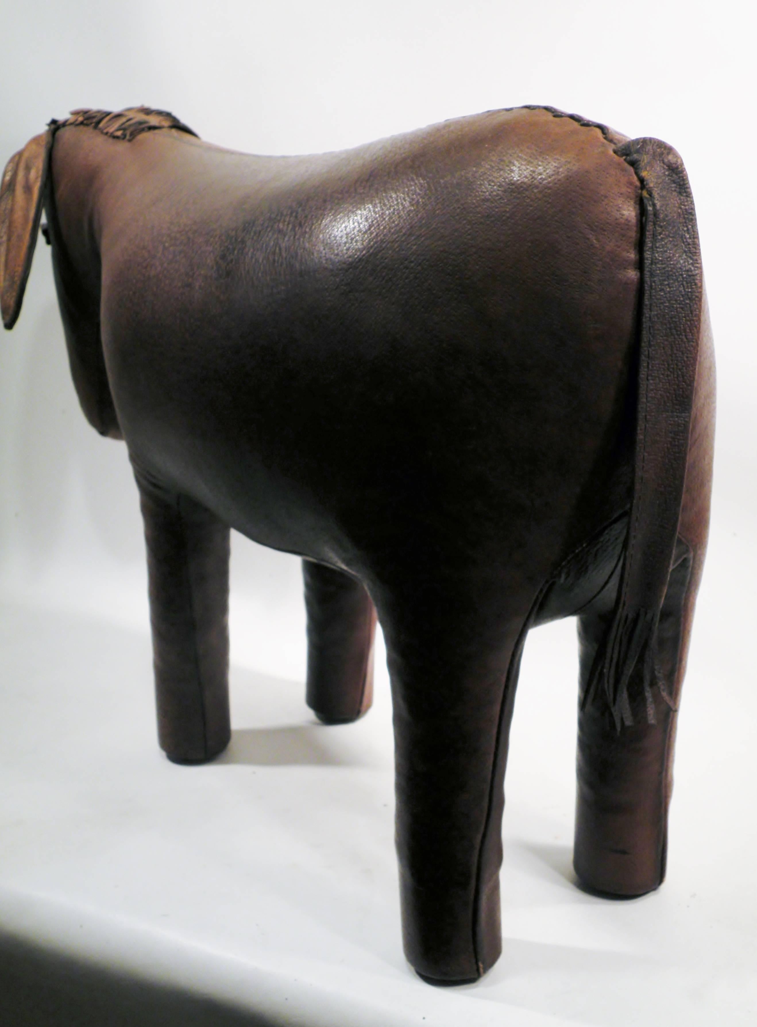 Dimitri Omersa Leather Donkey Ottoman Footstool Abercrombie & Fitch In Excellent Condition In Denver, CO
