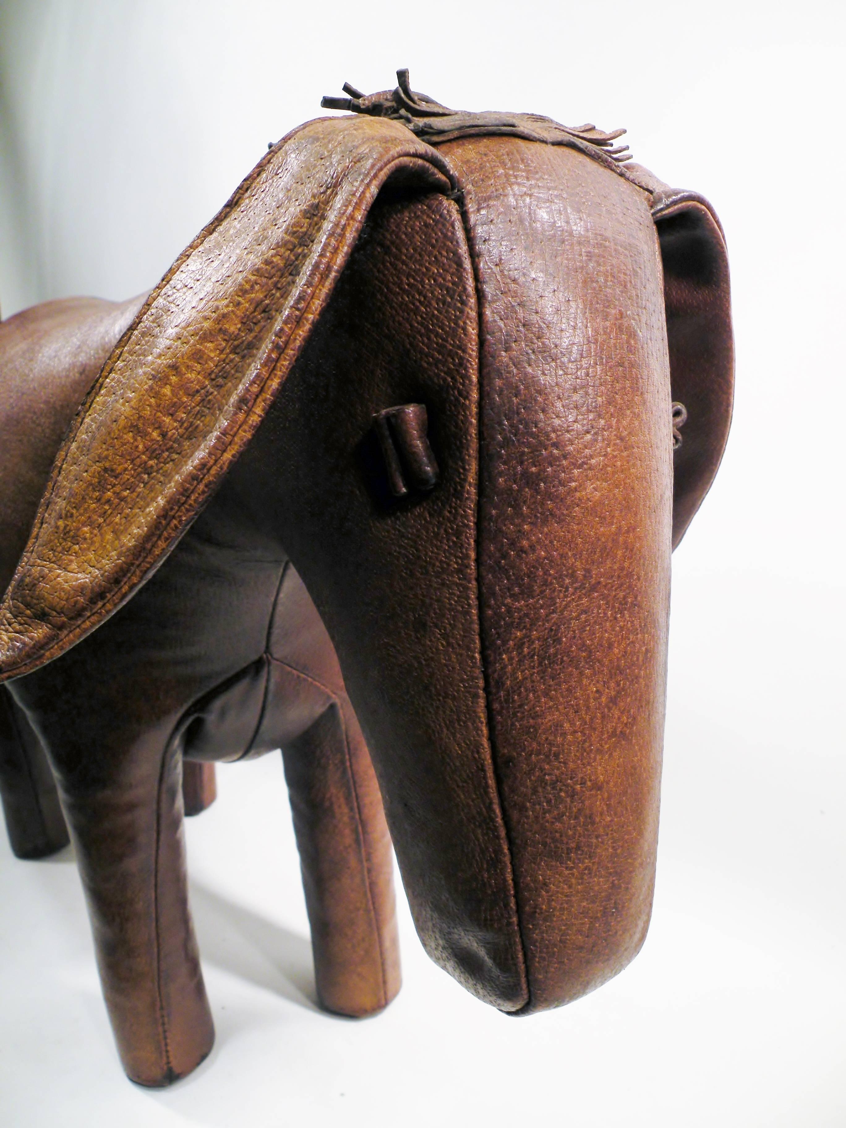 Mid-Century Modern Dimitri Omersa Leather Donkey Ottoman Footstool Abercrombie & Fitch