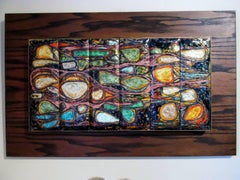 Barbara DeLong Modernist Abstract Enamel on Copper Wall Art