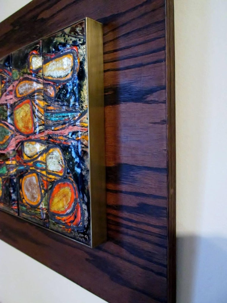 Barbara DeLong Modernist Abstract Enamel on Copper Wall Art at 1stDibs