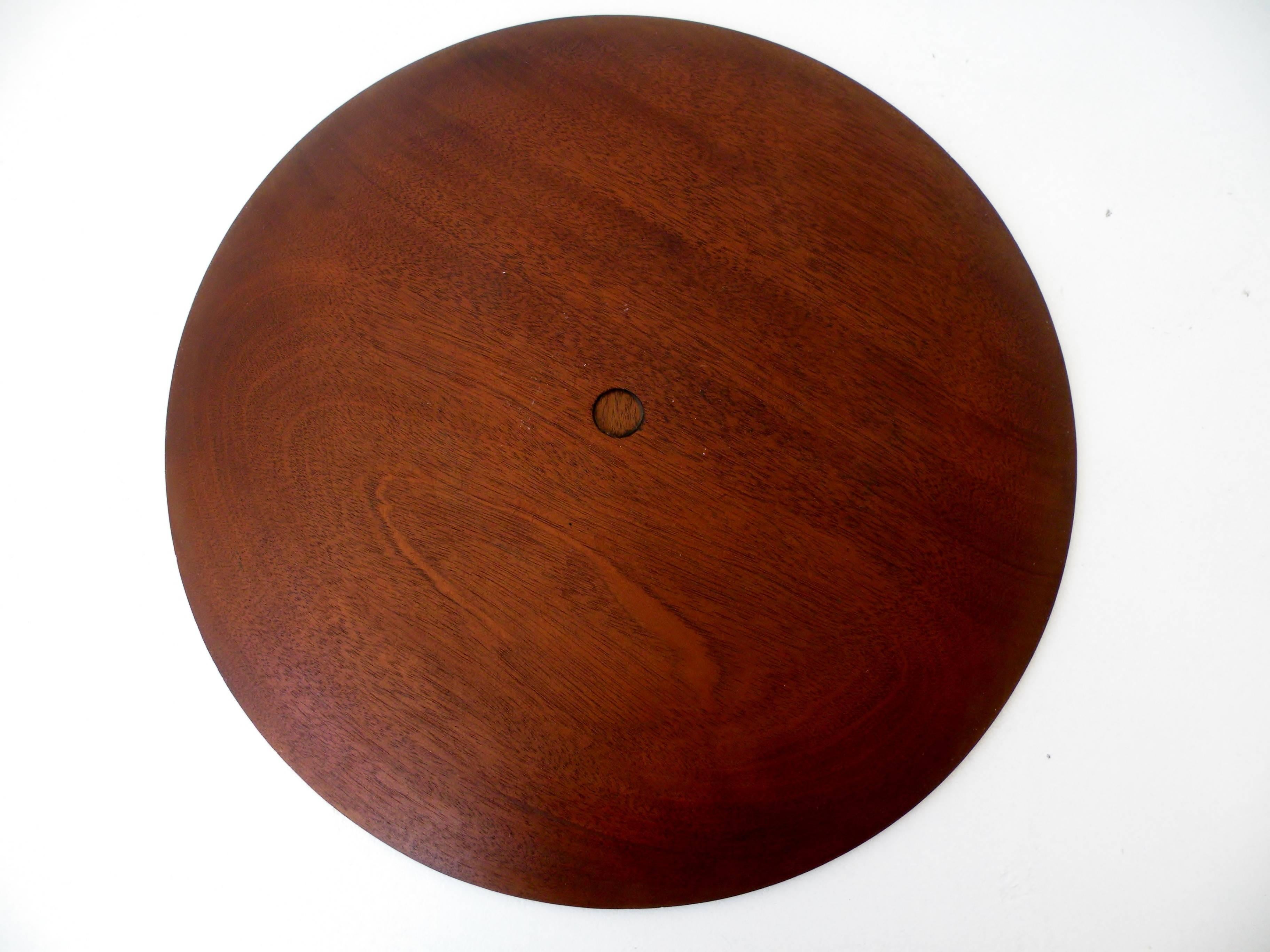 20th Century Paul Evans Phillip Lloyd Powell Stainless Steel Walnut Charger For Sale