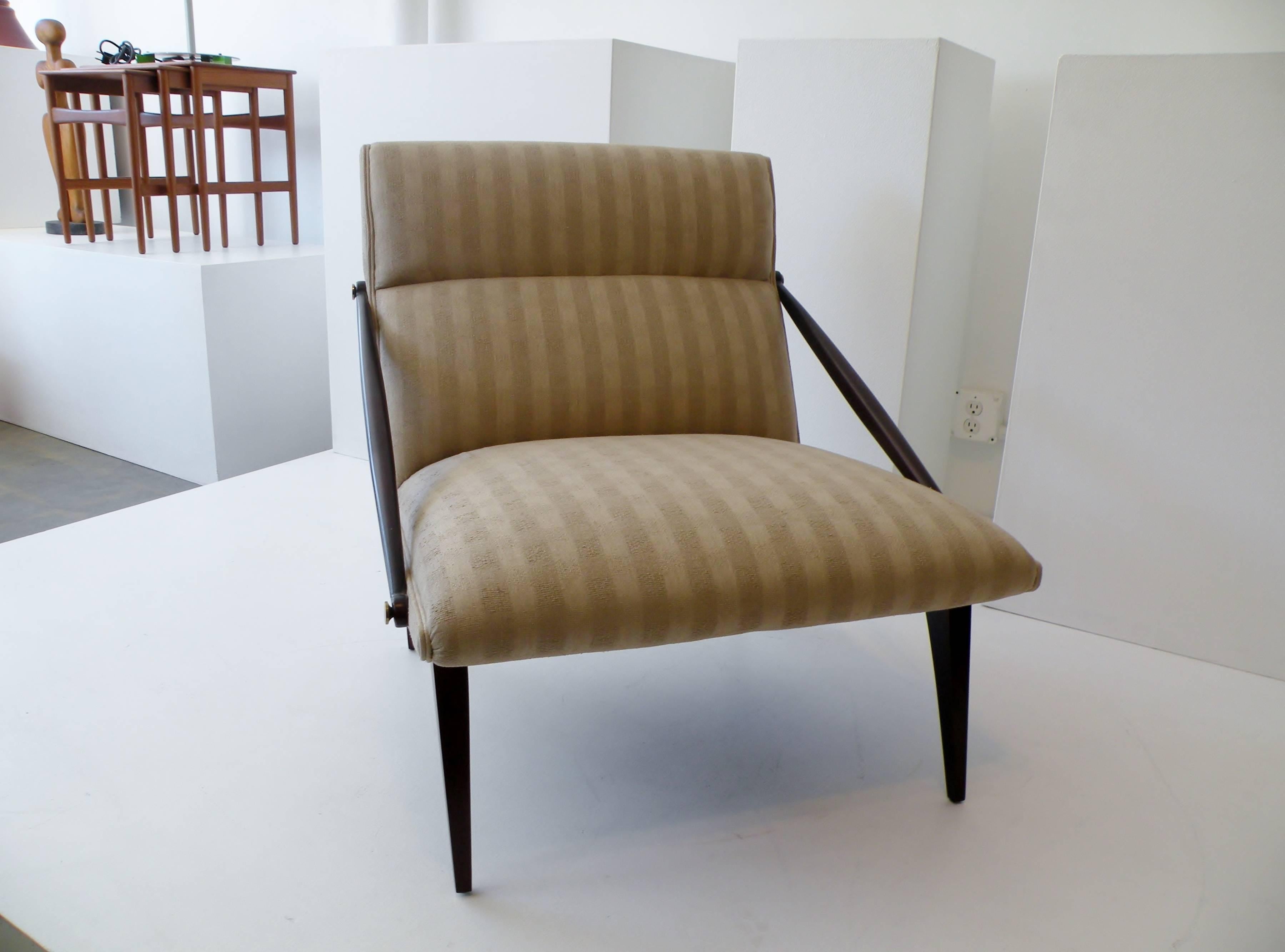 Modern 1950s Gio Ponti Style Cantilevered Lounge Chair Made by Singer & Sons