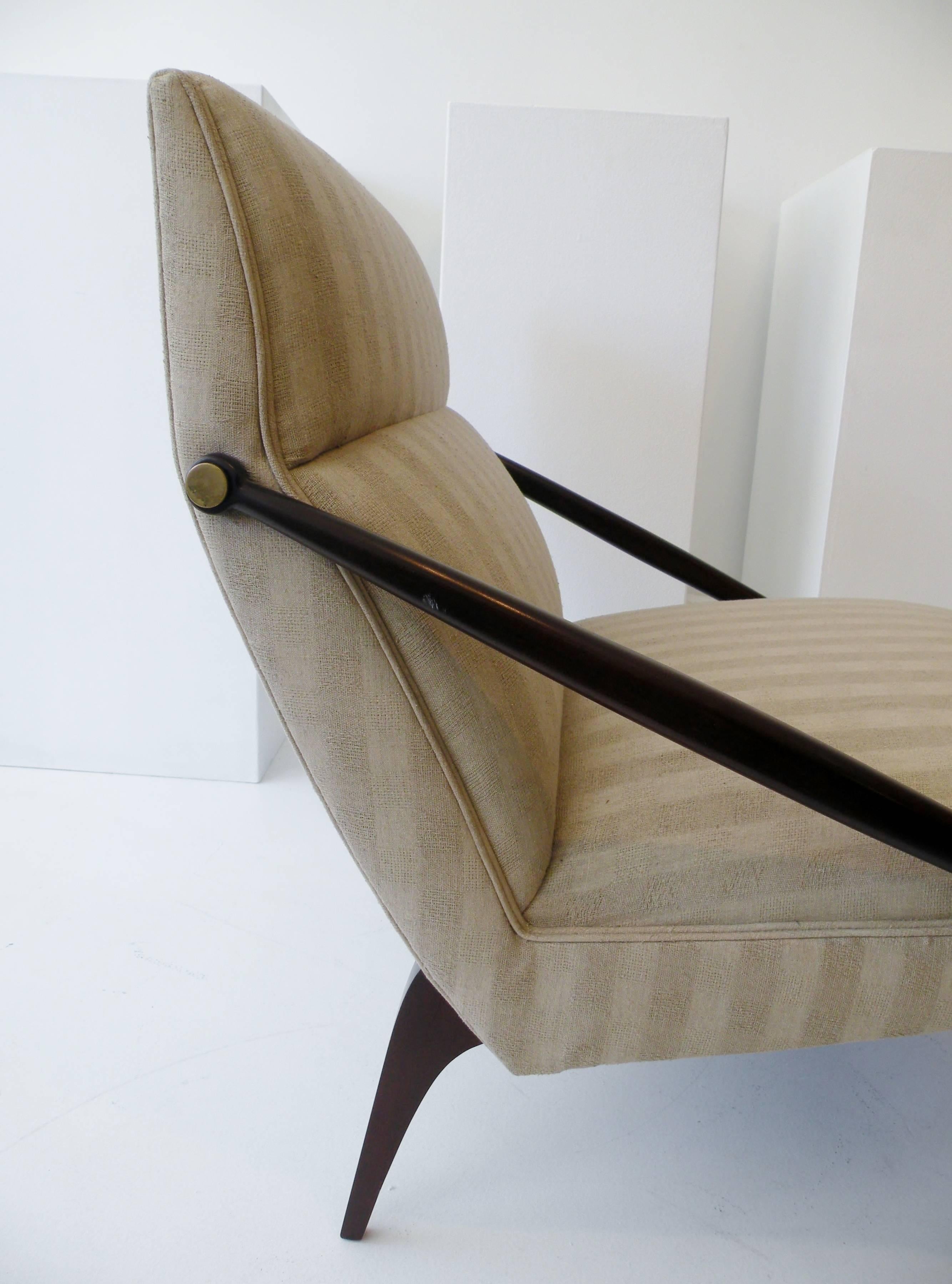 20th Century 1950s Gio Ponti Style Cantilevered Lounge Chair Made by Singer & Sons