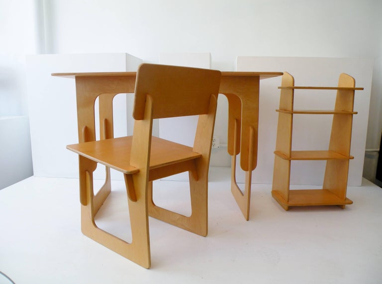 Post War Knockdown Furniture Co, Plywood ThreePiece Office Desk Set