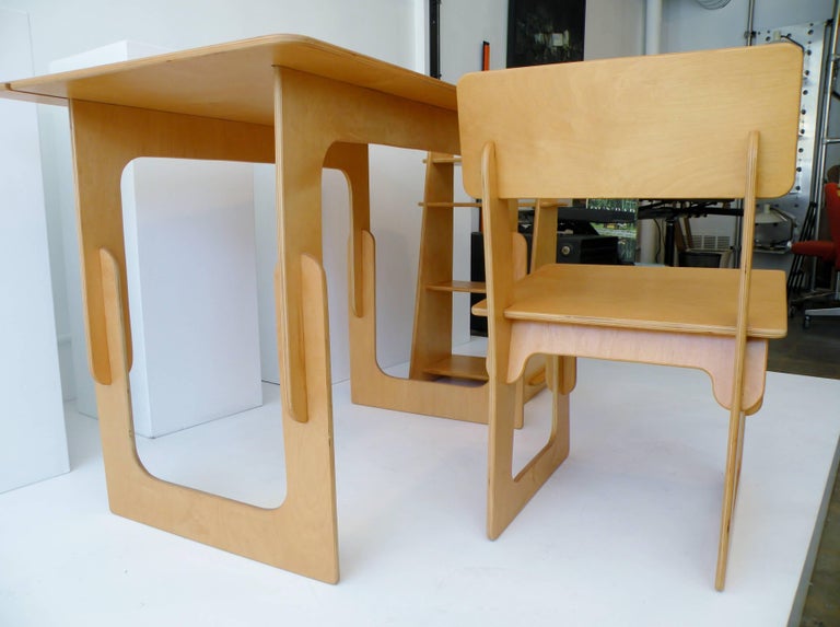 Post War Knockdown Furniture Co, Plywood ThreePiece Office Desk Set