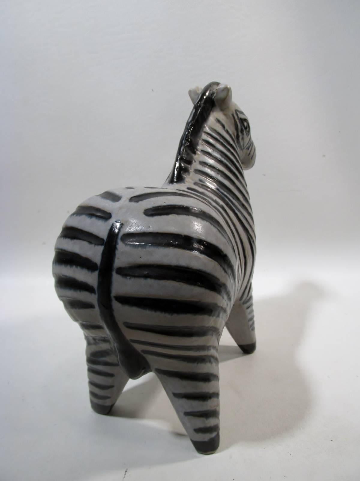 Scandinavian Modern 1957 Lisa Larson Gustavsberg Sweden Large Stora Zoo Zebra Figure