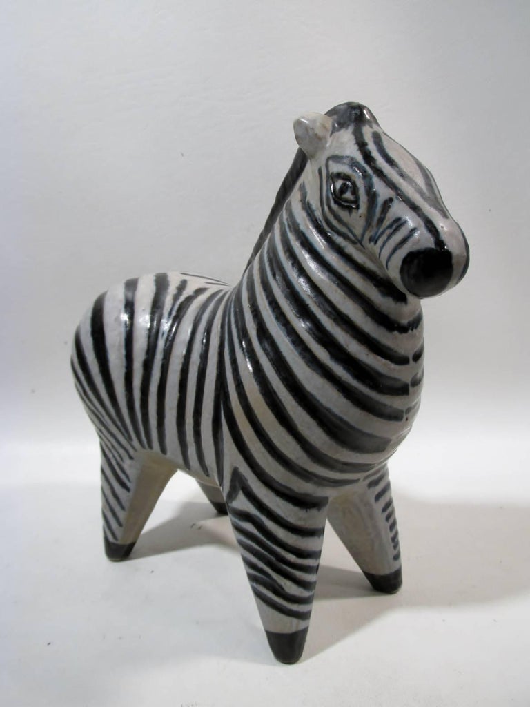 1957 Lisa Larson Gustavsberg Sweden Large Stora Zoo Zebra