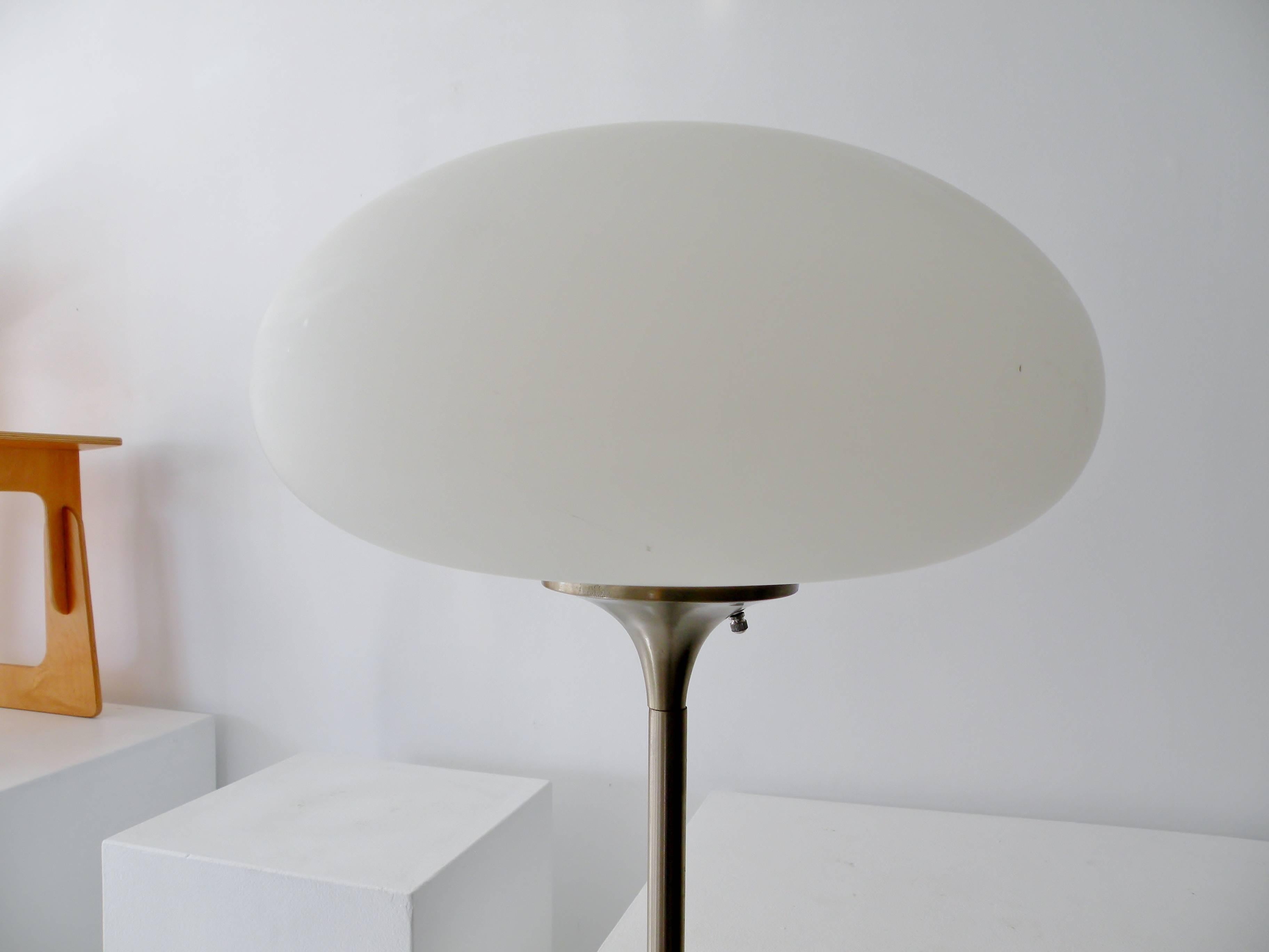 American Laurel Brushed Aluminium Floor Lamp Mushroom Shade