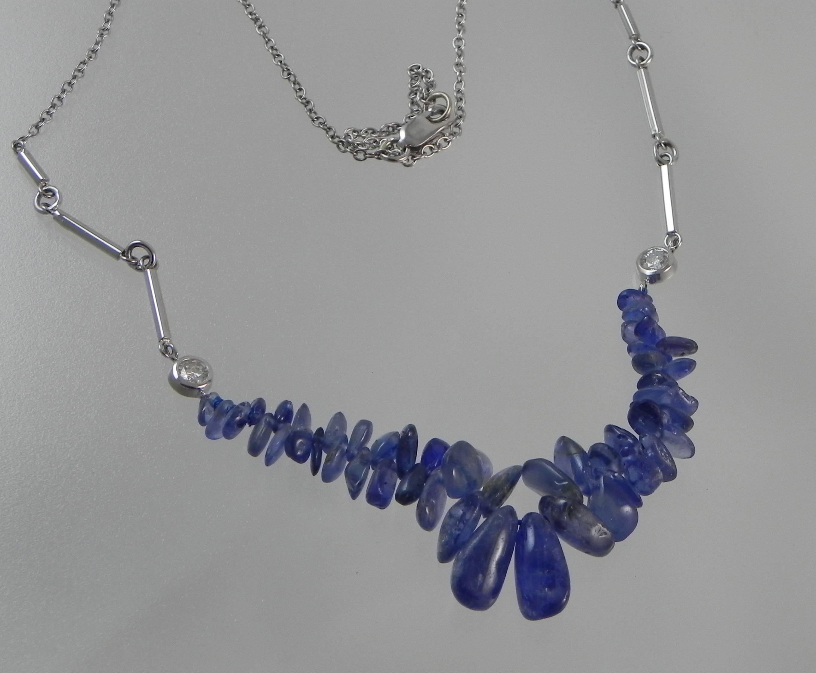 American Natural River Tumble Ceylon Blue Sapphires from the 1940s Pendent Necklace For Sale