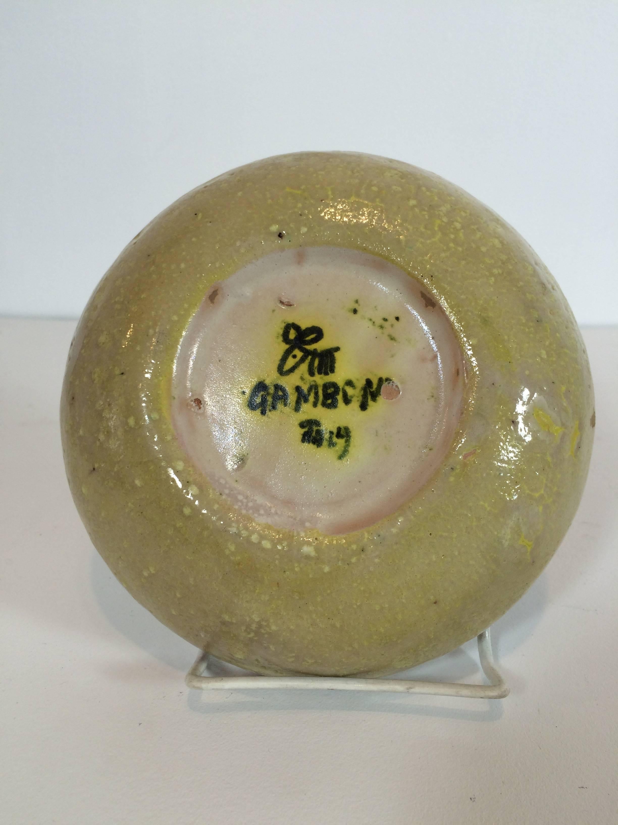 Modern 1960s Guido Gambone Ceramic Bowl